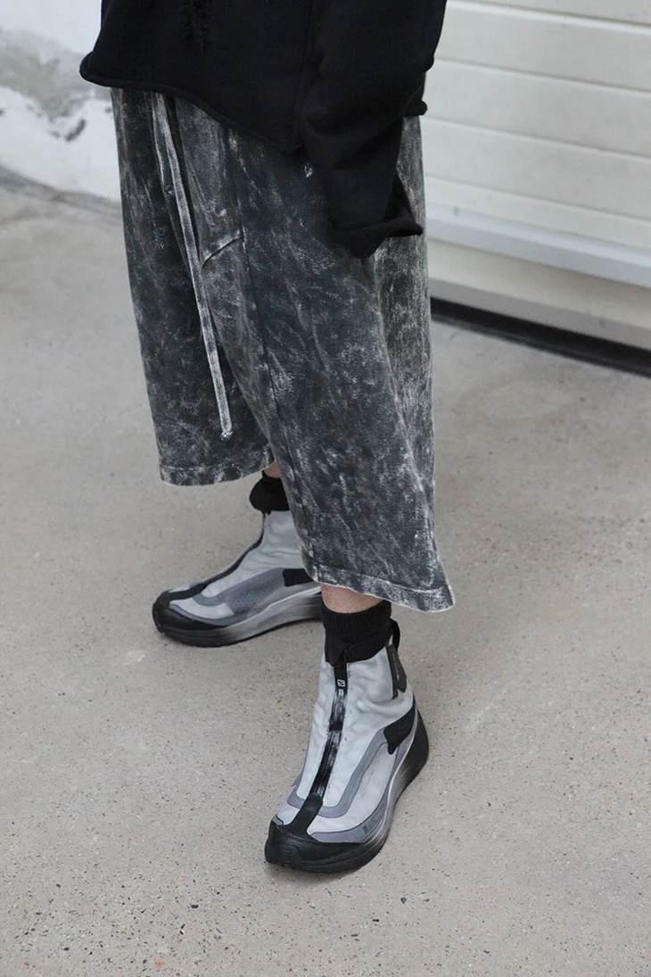 11 By BORIS BIDJAN SABERI 68 11XS Oil Dye Front Zip Boots Grey White Black MEN P1122 - Image 13