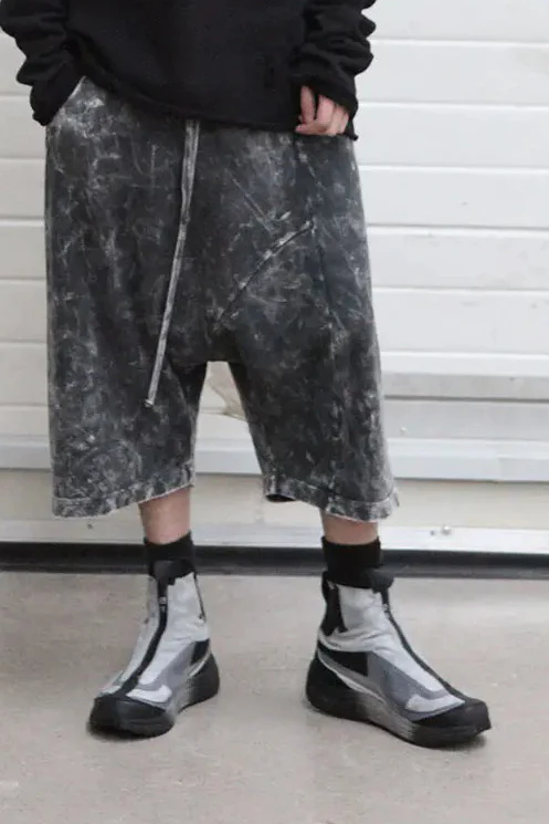 11 By BORIS BIDJAN SABERI 68 11XS Oil Dye Front Zip Boots Grey White Black MEN P1122 - Image 3