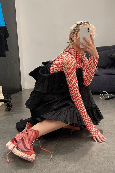 11 By BORIS BIDJAN SABERI Dyed Gum Red High Bang Sneakers BAMBA2 HIGH 11*S P1122 - Image 24