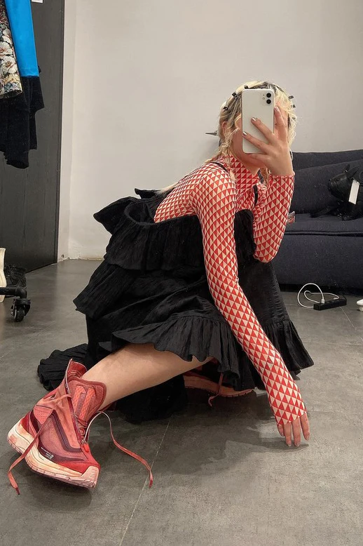 11 By BORIS BIDJAN SABERI Dyed Gum Red High Bang Sneakers BAMBA2 HIGH 11*S P1122 - Image 25