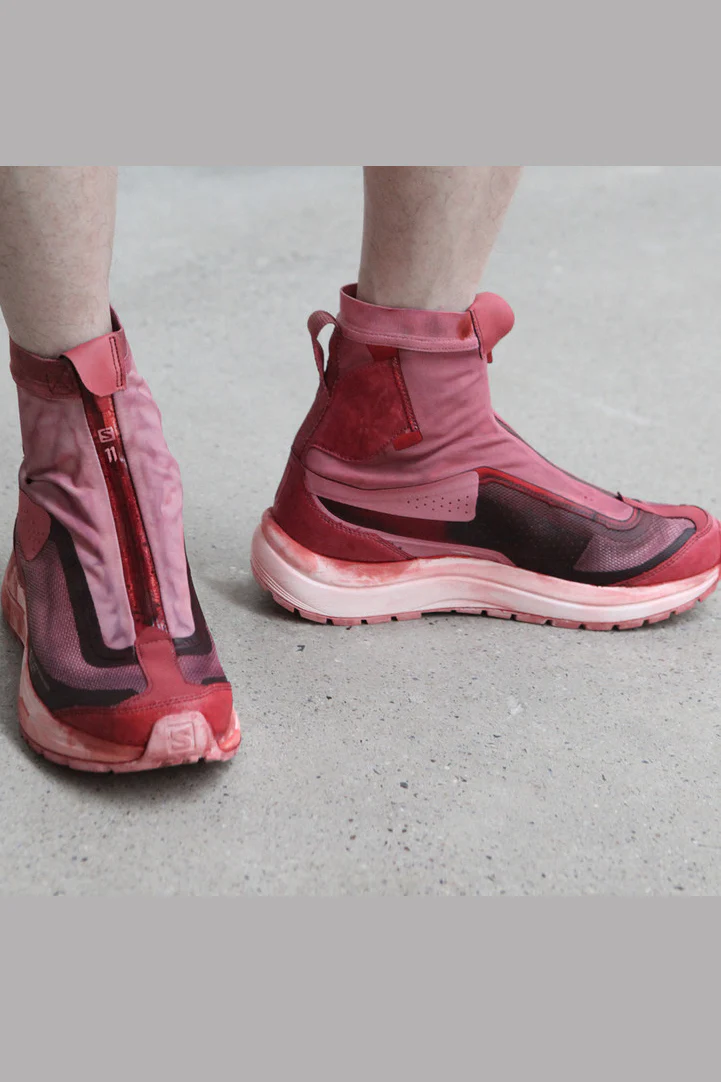 11 By BORIS BIDJAN SABERI Dyed Gum Red High Bang Sneakers BAMBA2 HIGH 11*S P1122 - Image 7
