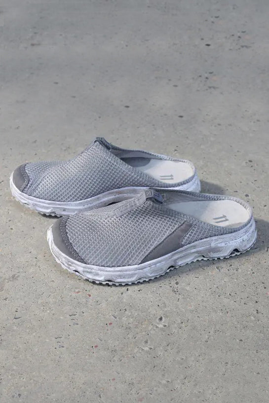 11 By BORIS BIDJAN SABERI Oil-dyed Mesh Silver Grey Slippers SLIDE1 11*S - Image 4