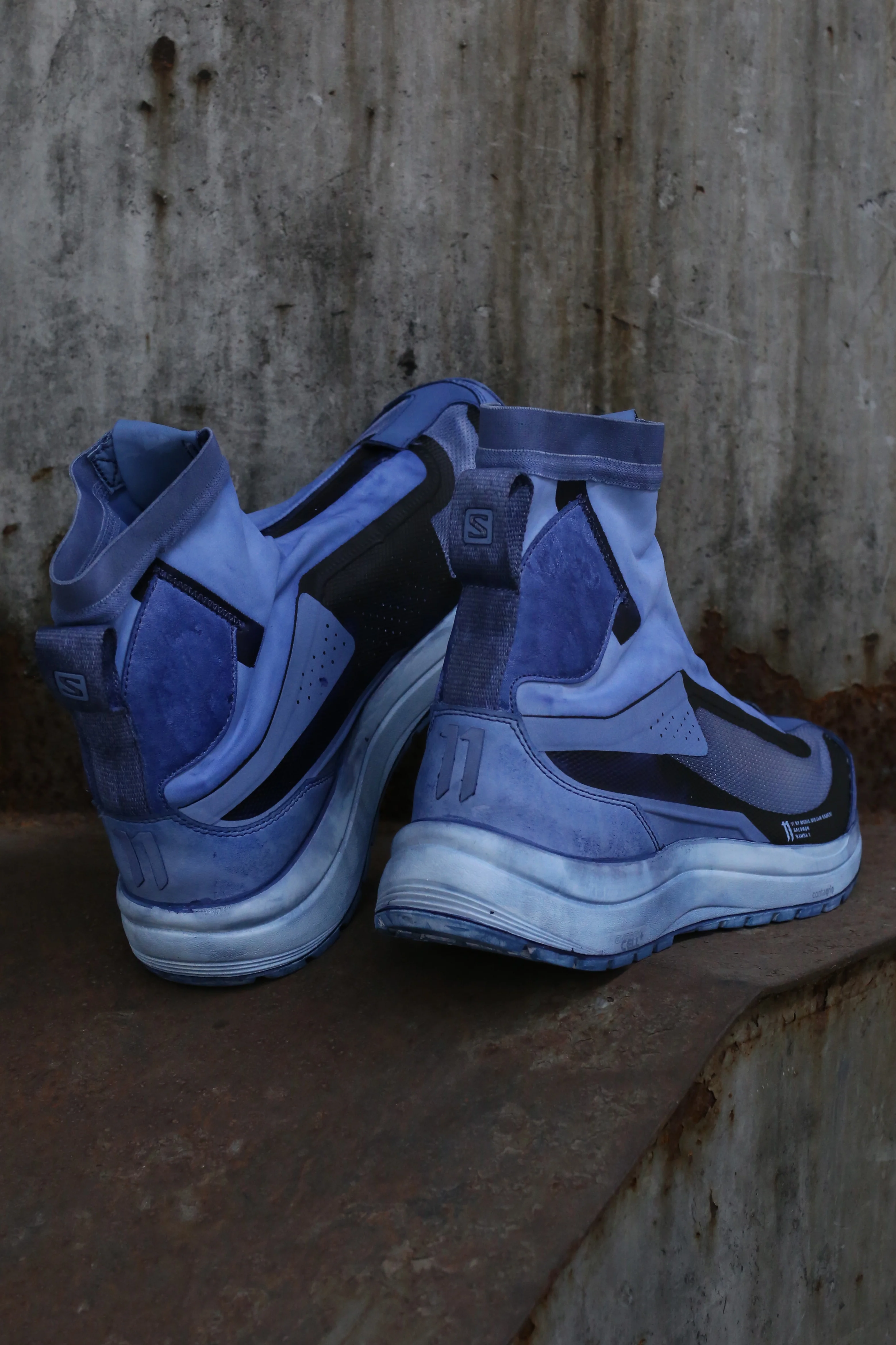 11 by boris bidjan saberi Oil Dye Sneakers Blue BAMBA2 HIGH P1122 - Image 5