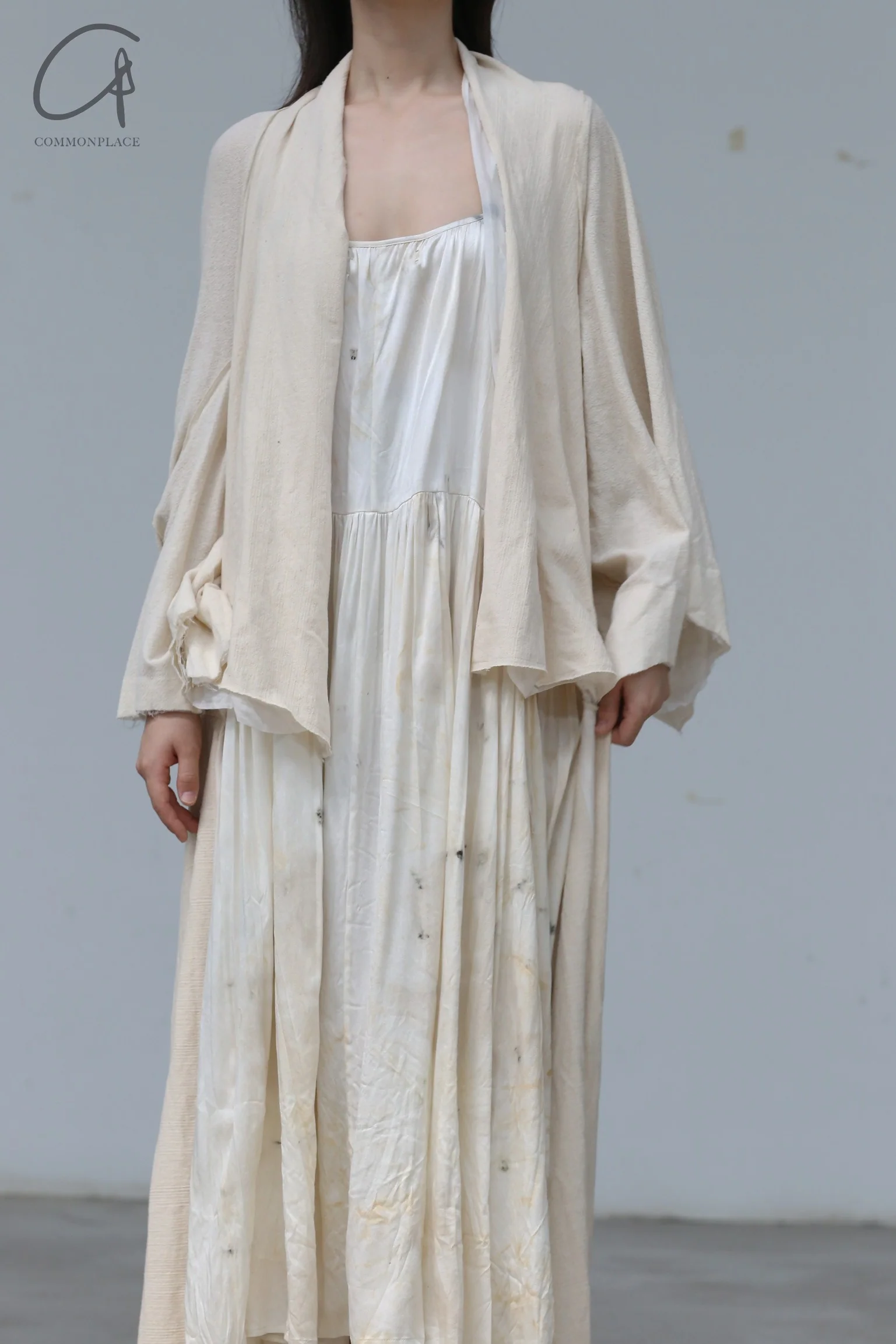 a research of elapsing dyed coat front tie dress Z-7427 - Image 4