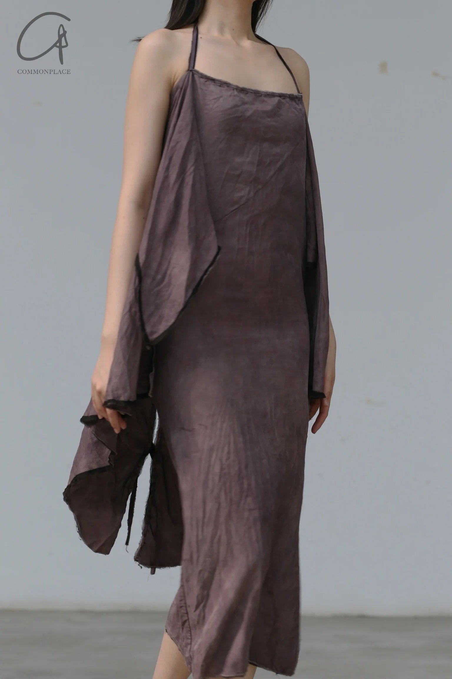 a research of elapsing dyed dress Z-7393 Purple - Image 2