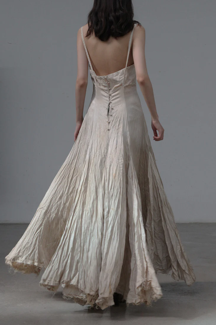 Elapsing Silk Flower Dye Maxi Skirt Backless Suspender Dress Z-6639 13 - Image 2