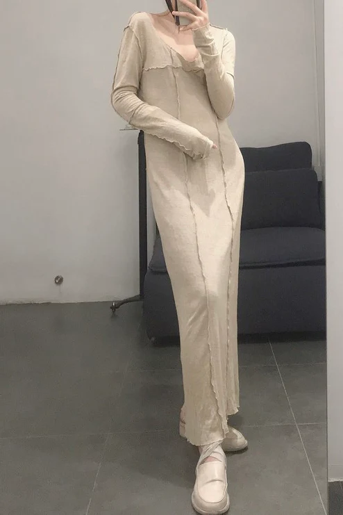 a research of elapsing rust-dyed cotton and linen dress ELP-Z-6833-TUO - Image 4