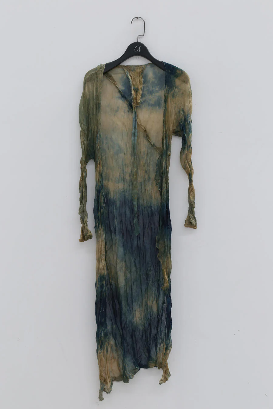 a research of elapsing silk cardigan z-6987 flower dyed blue - Image 8