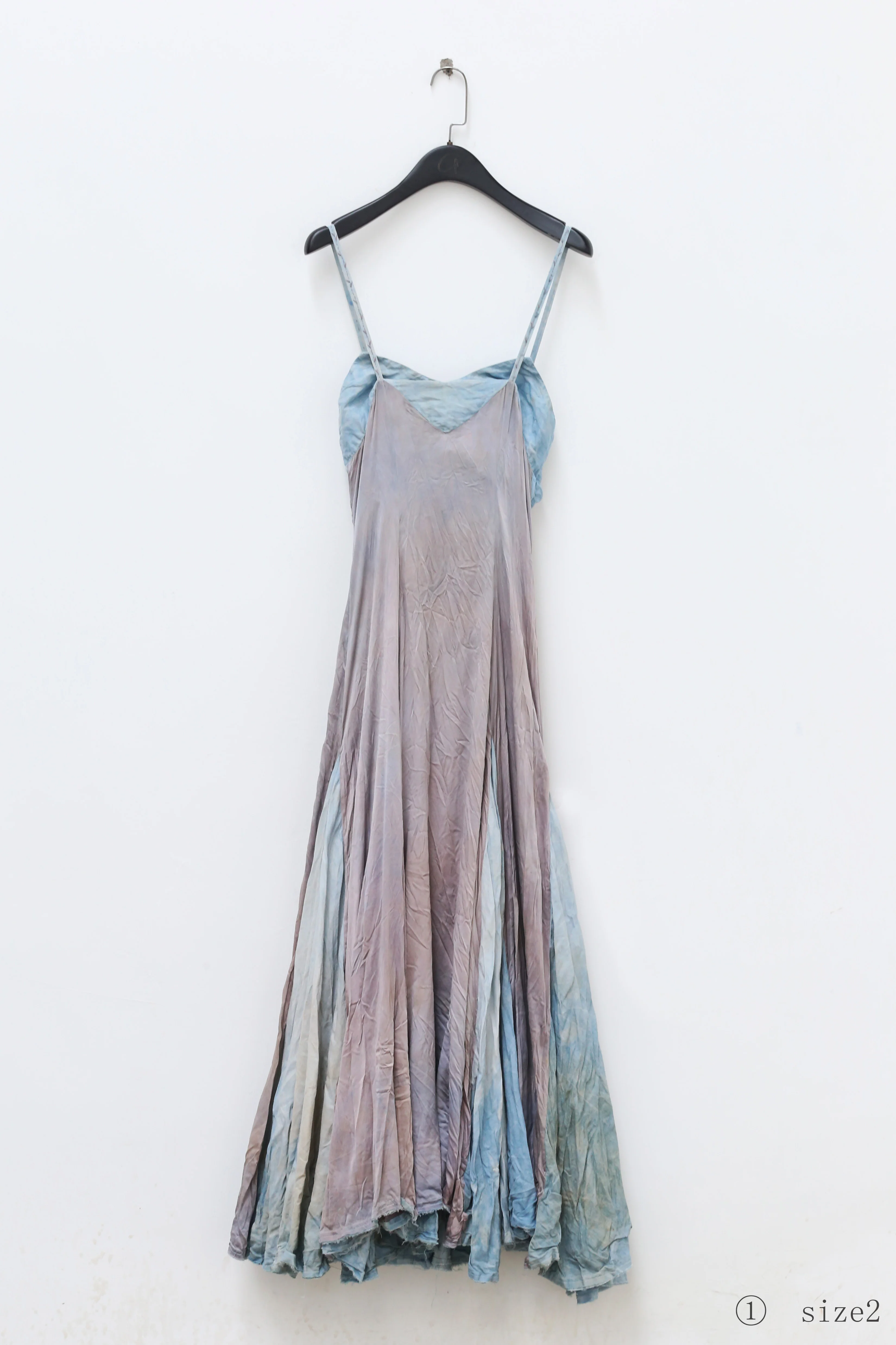 Elapsing Silk Flower Dye Maxi Skirt Backless Suspender Dress Z-6639 10 - Image 6