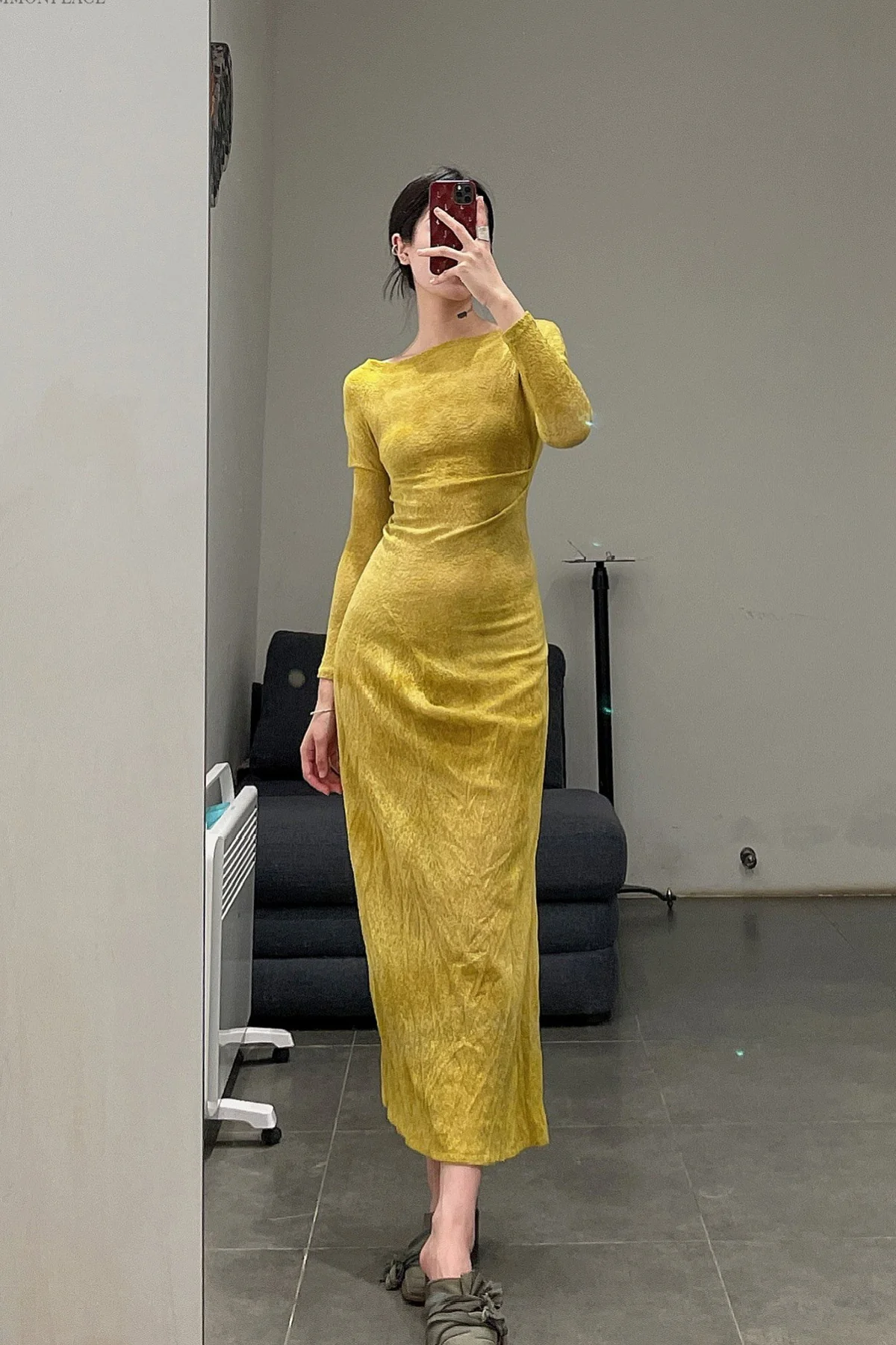 a research of elapsing yellow plant dyed dress Z-6969 - Image 14