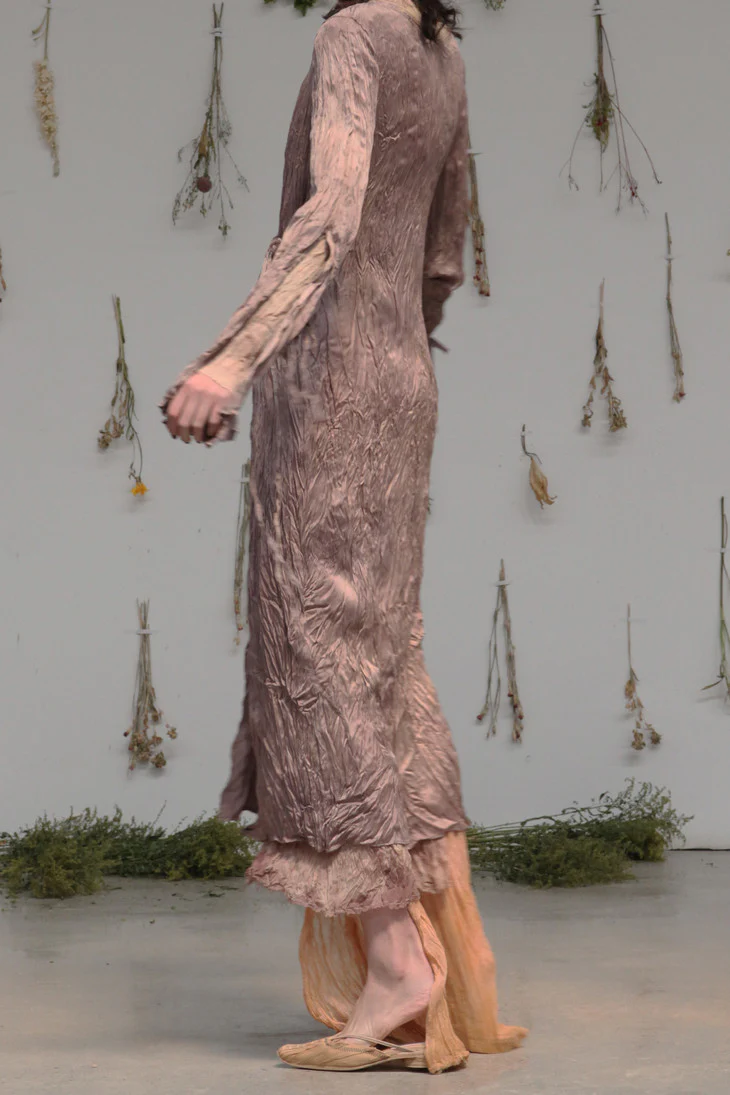 elapsing High degree of hand-dyed pleated side tie cardigan Dress series ELP-Z-6876-DANZI lavender - Image 5