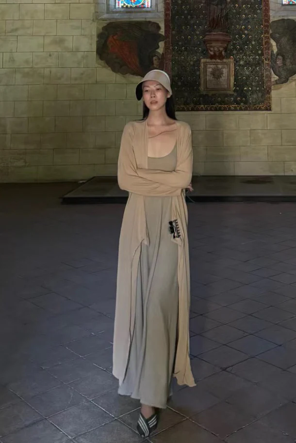 elapsing Cupro-ammonia silk collarless cardigan wool coat Handmade Classic Skin-friendly and comfortable Temperament ELP-Z-6957-TUO Camel Z-6957 - Image 6