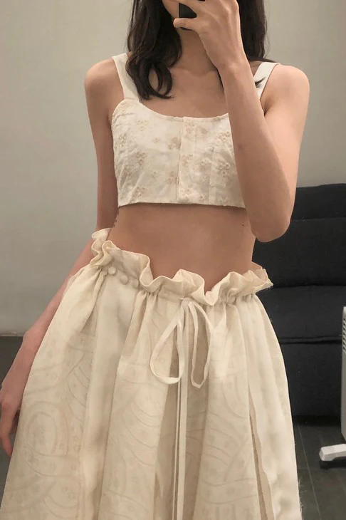 A Tentative Atelier A1919215a-BAI White Embroidered Tube Top PATA2 - Image 12
