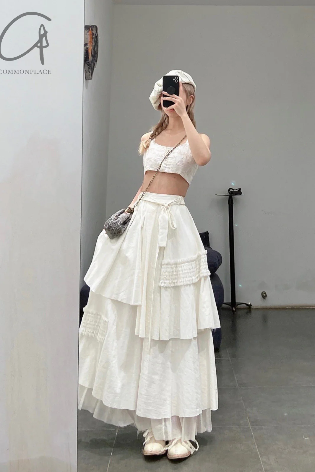 A Tentative Atelier A1919501 White asymmetric pleated skirt - Image 23