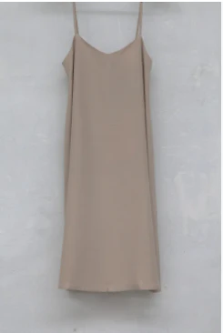 A Tentative Atelier A1919735 Bone Color Washed Sling Dress - Image 4