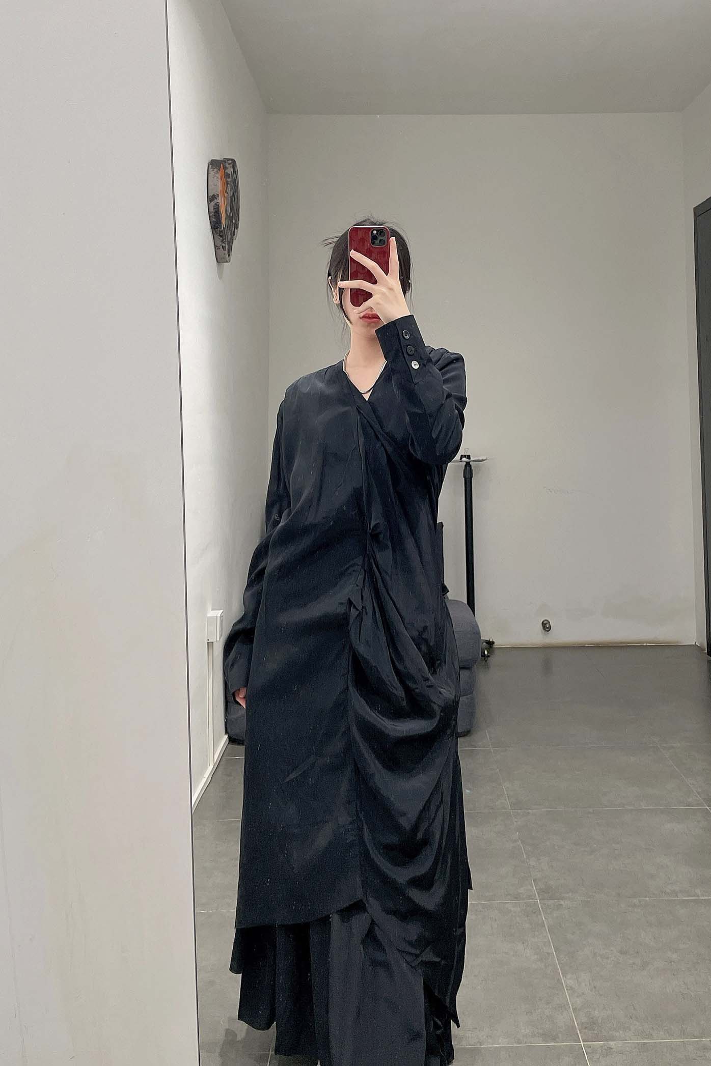 A Tentative Atelier asymmetric drag coat a2222334 - Image 21