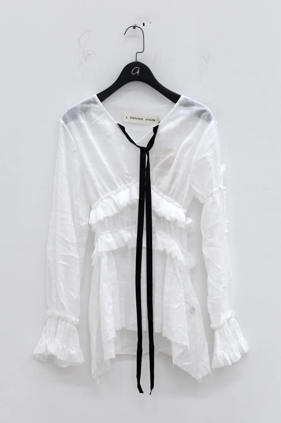 A Tentative Atelier Collection Ribbon Plaid Shirt a2222409 - Image 8