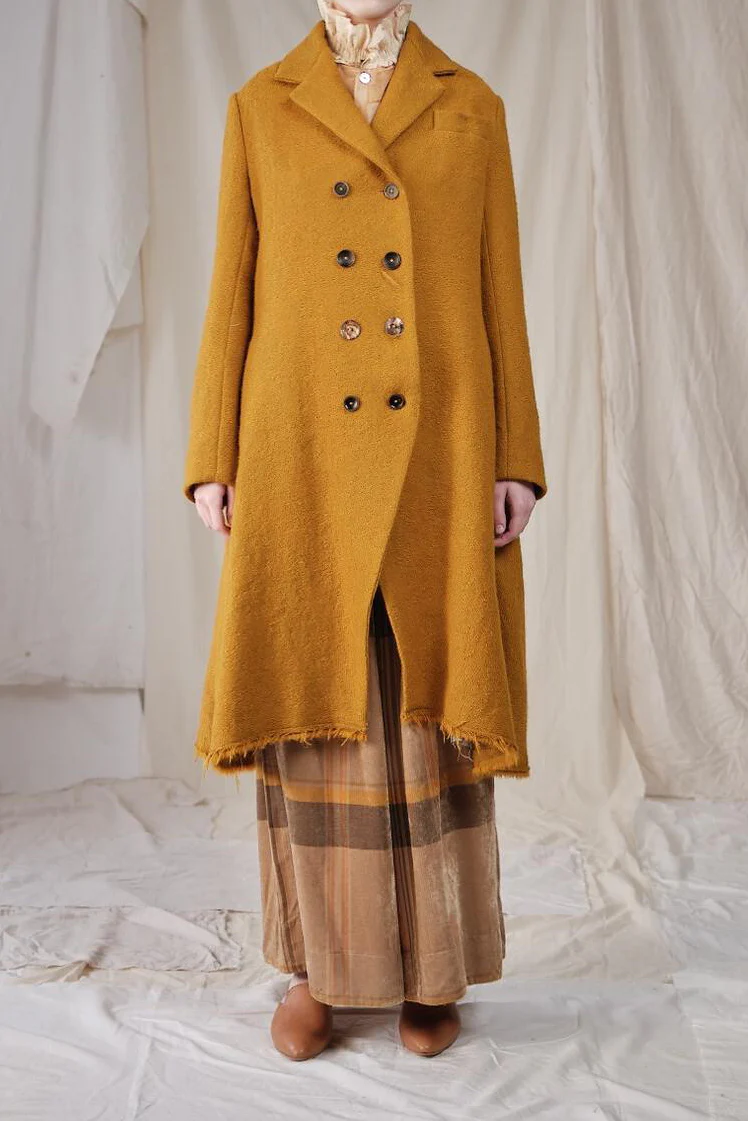 A Tentative Atelier double-breasted jacquard flared coat ATA-A2122387-NIHUANG - Image 8