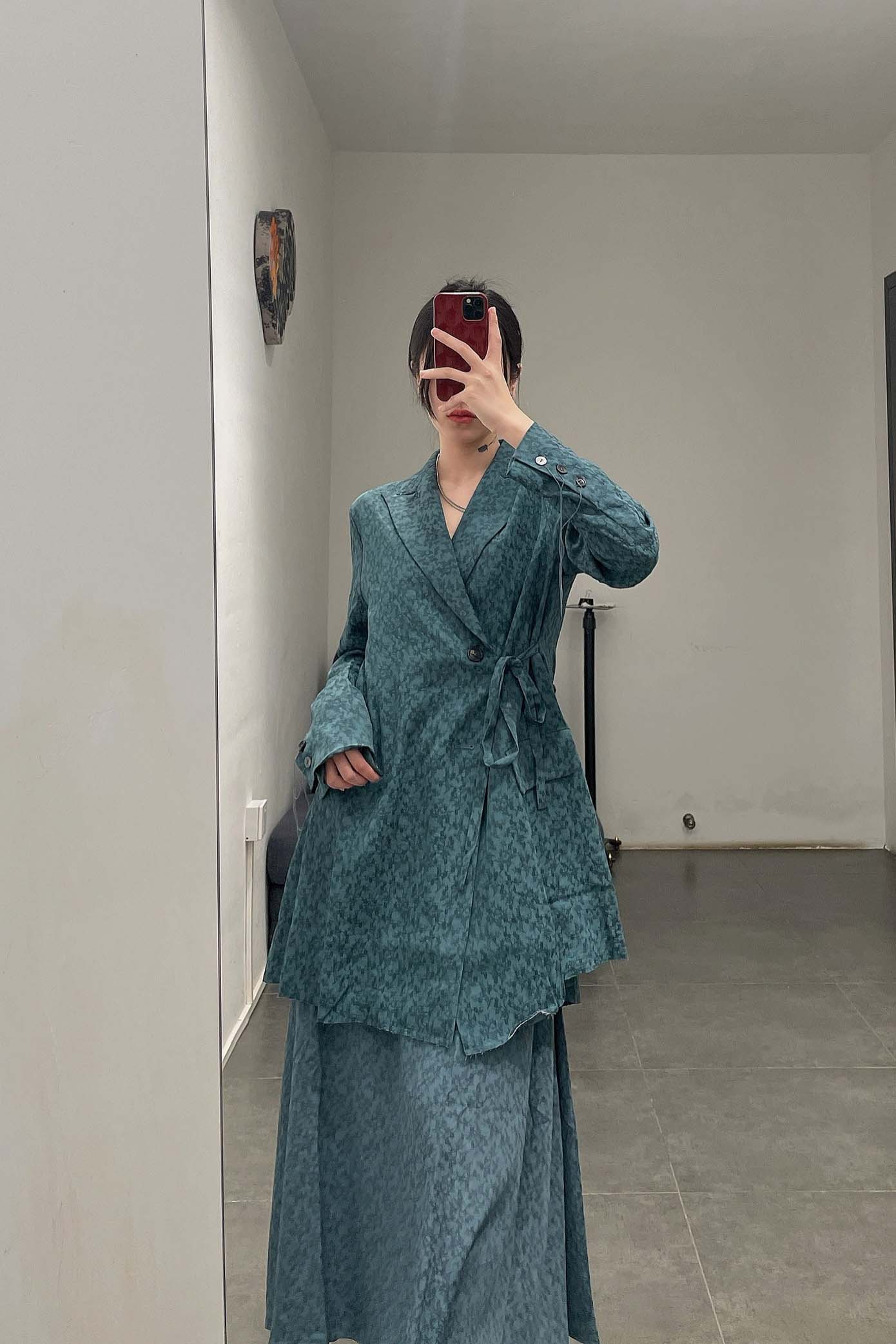A Tentative Atelier Double Breasted Jacquard Jacket a2222309 - Image 14