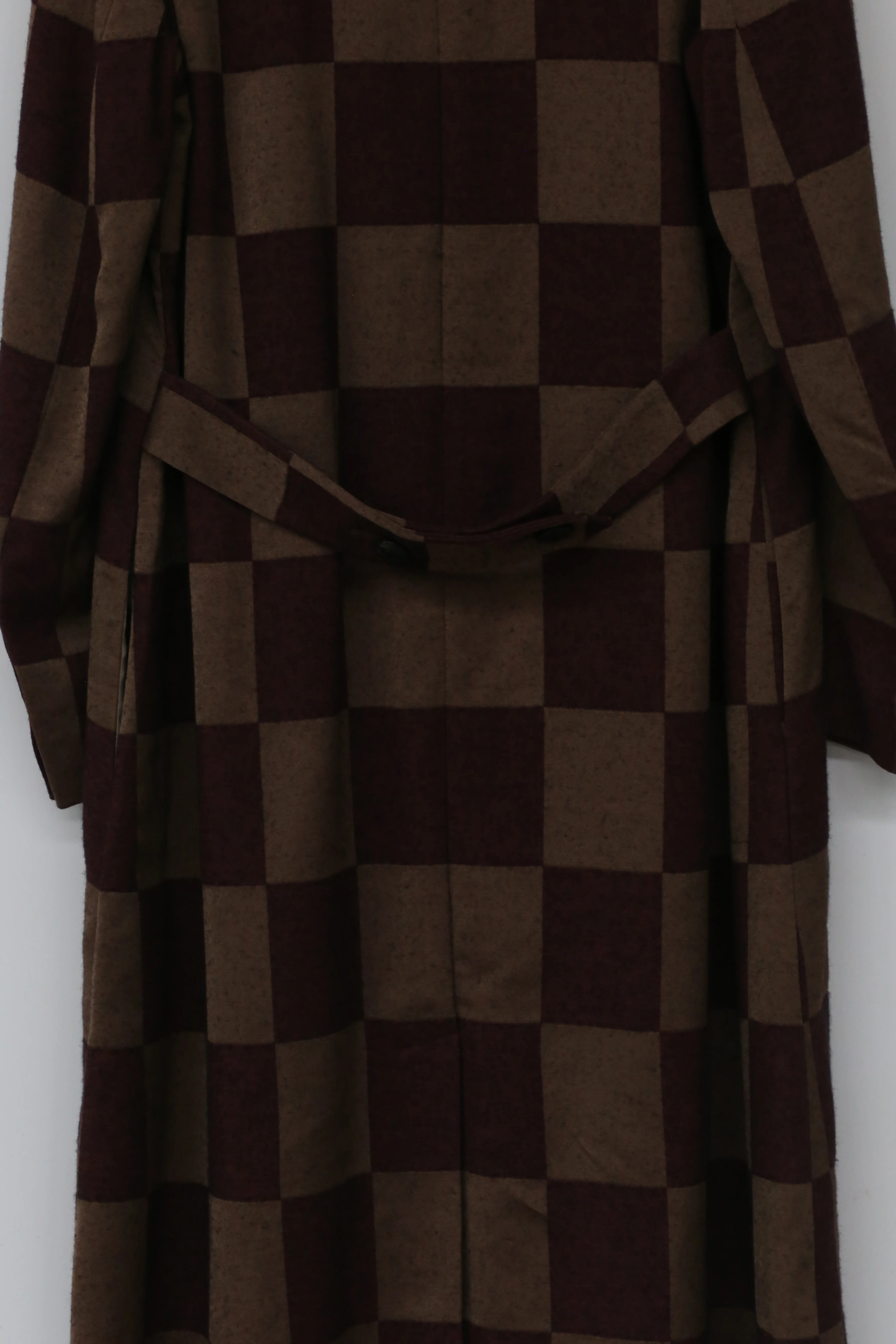 A Tentative Atelier Long Button Jacquard Checkerboard Coat A2122386 - Image 9