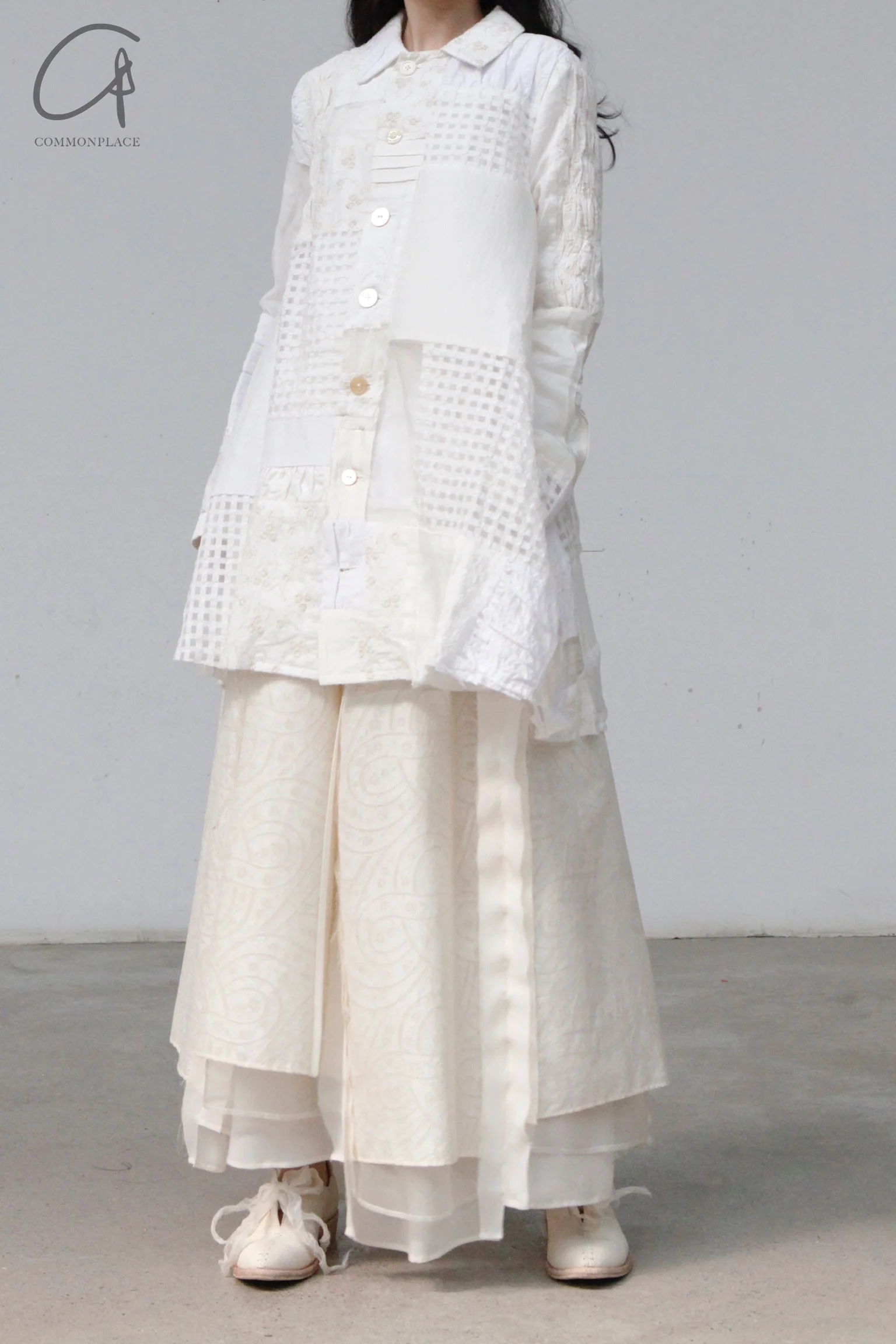 A Tentative Atelier Shirt Collar Patchwork Jacket a2222339 - Image 7