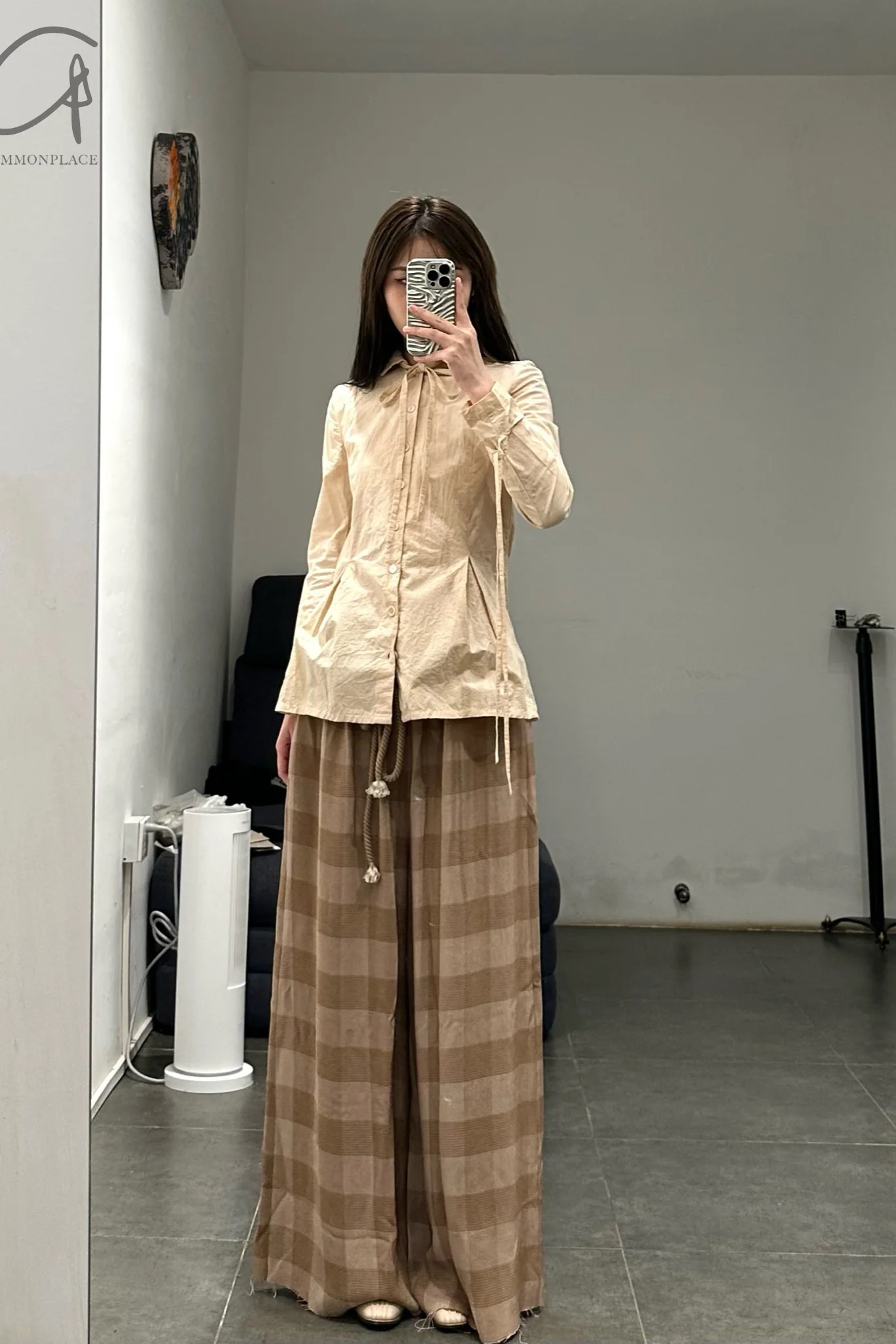 A Tentative Atelier speaker grid elastic waist pants A2223670 - Image 7