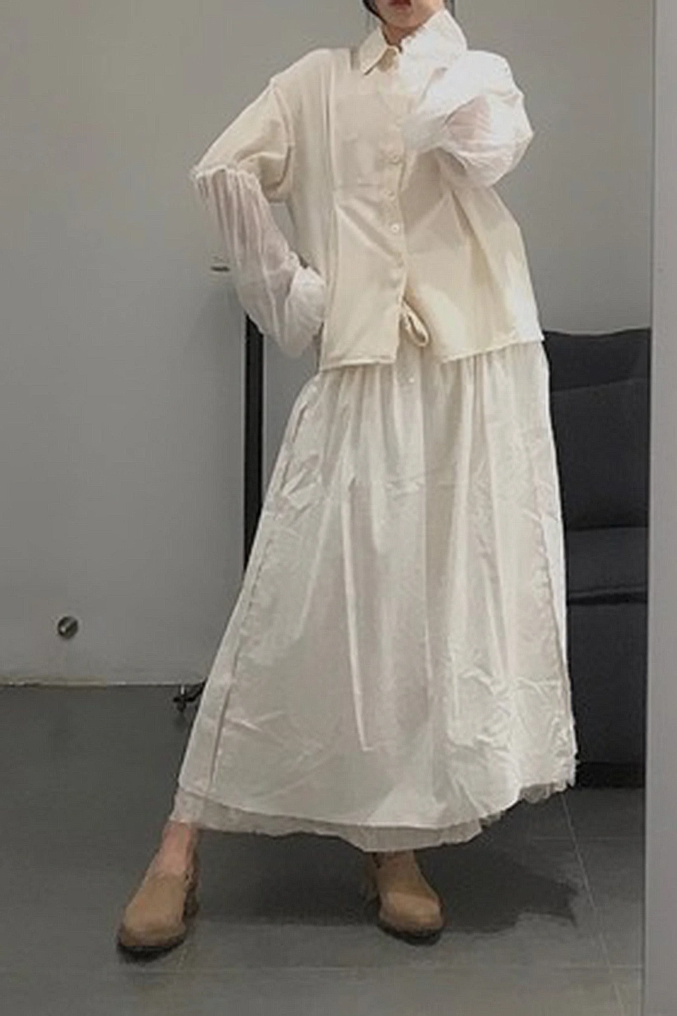 A Tentative Atelier Twill Ribbon Skirt A2021559a