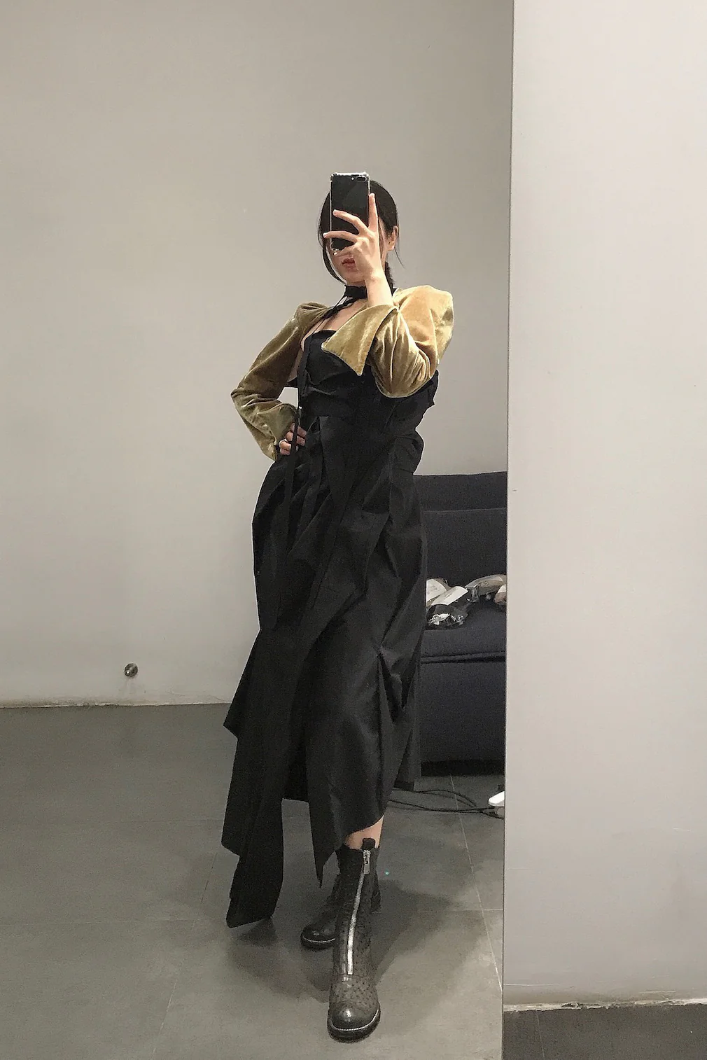 Aganovich SS18 DR05 COTTON Dress black PA11 - Image 37