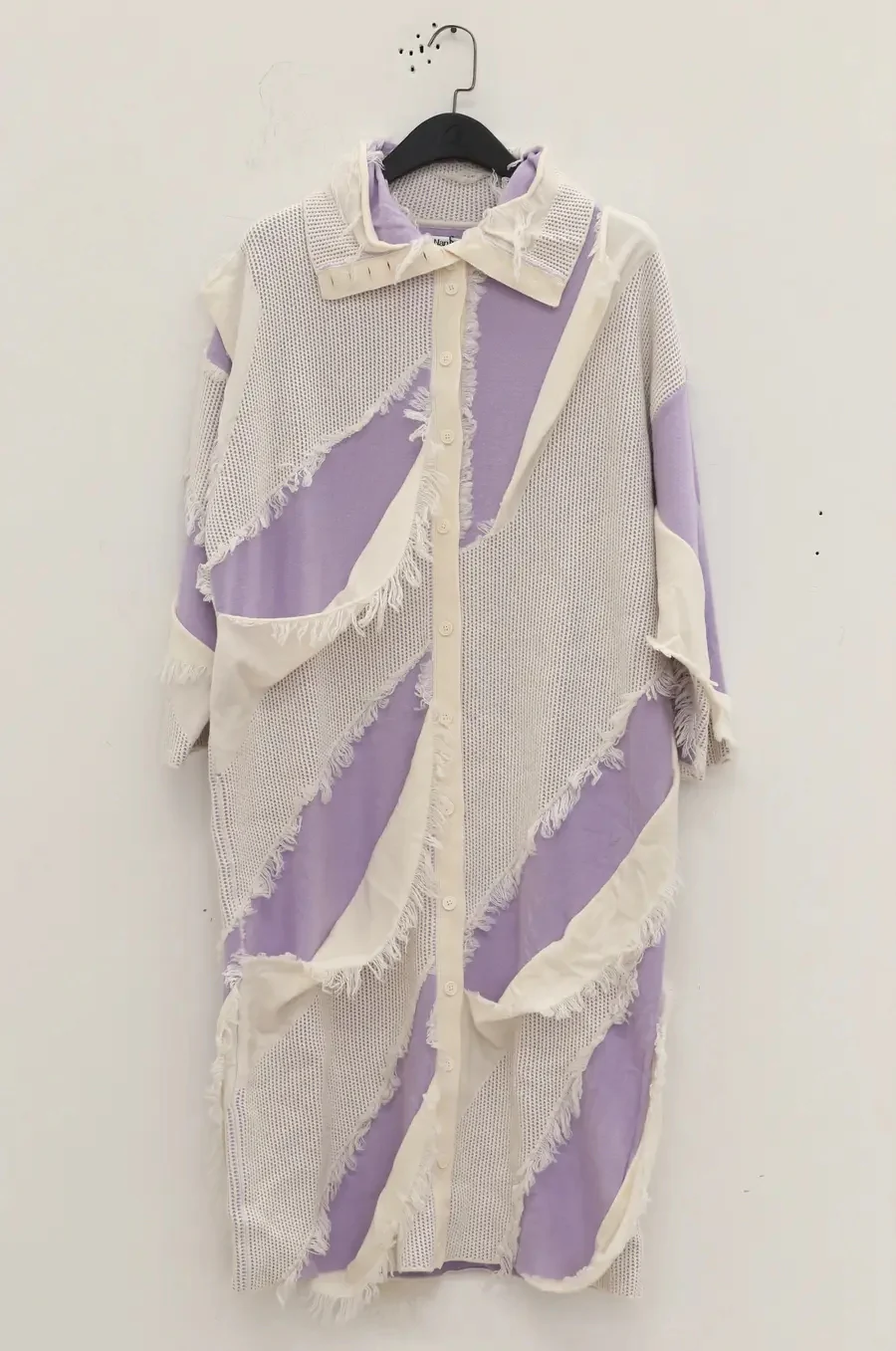 AN KNITS damaged long cardigan 22111619 purple - Image 5
