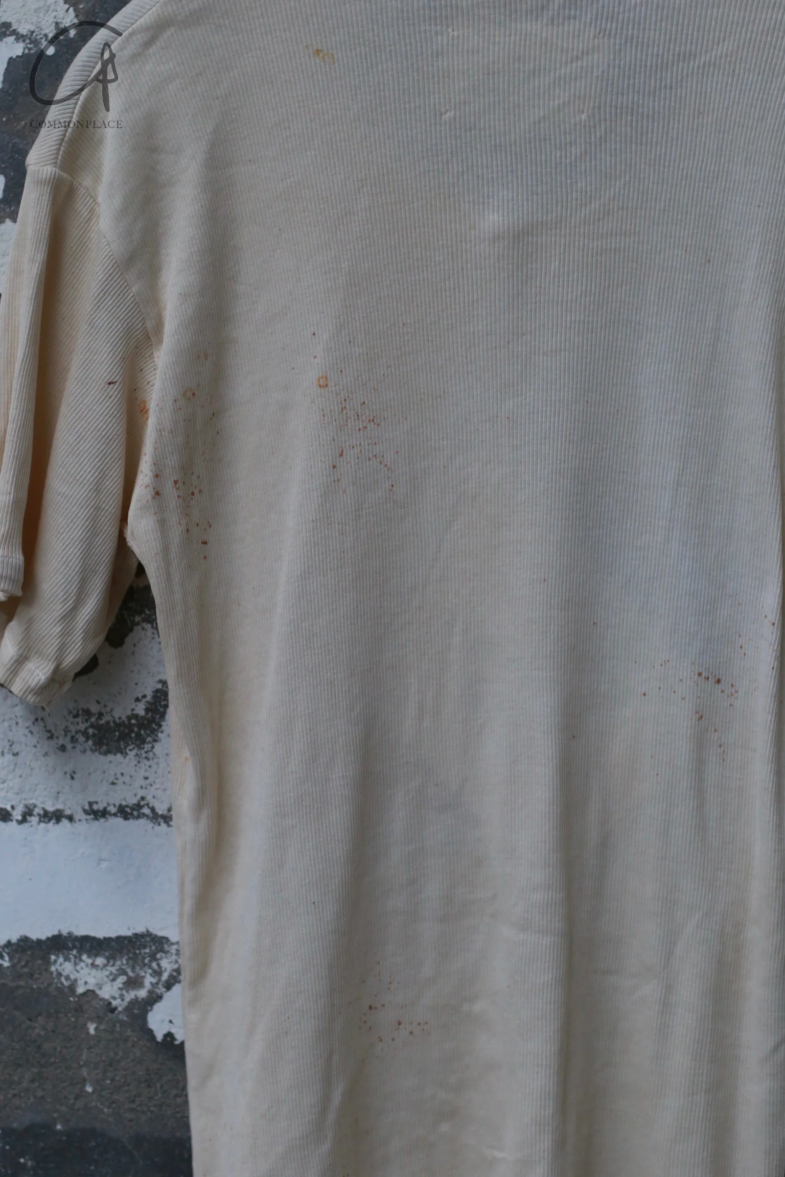 ARCHIVIO J.M.Ribot 24 Autumn and Winter Oblique Button Round Neck T-shirt AJM-TS08/TK/OLD-0 Off-white - Image 3
