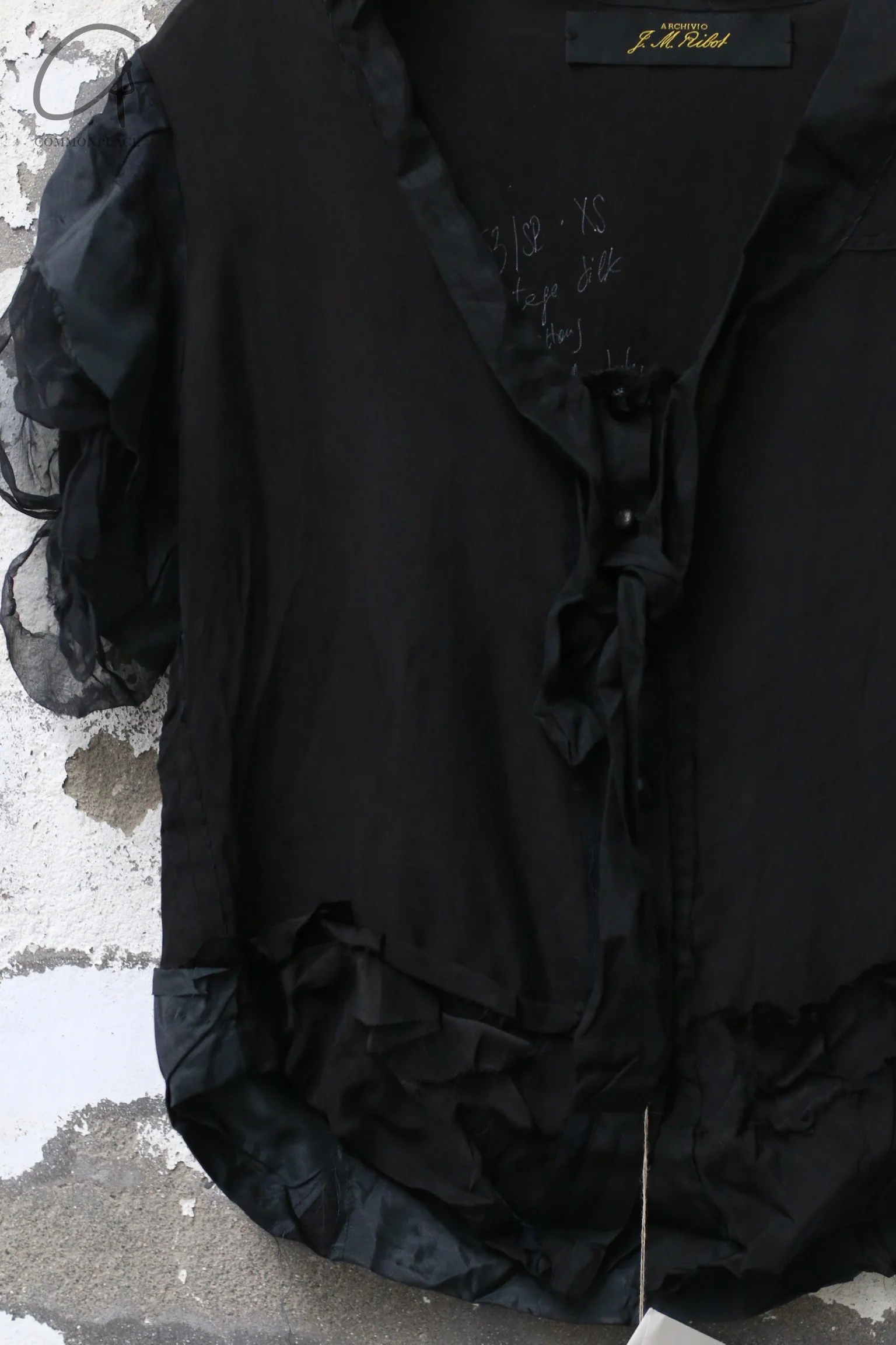 ARCHIVIO J.M.Ribot 24 Autumn and Winter Short Sleeve Shirt AJM-ARX53/SB-0 Black - Image 2