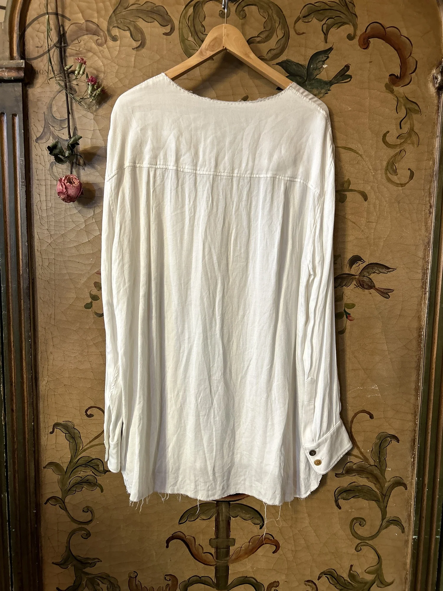 ARCHIVIO J.M.Ribot 24 Autumn/Winter Collarless Shirt Italy AJM-SH30/MI-0 White - Image 6