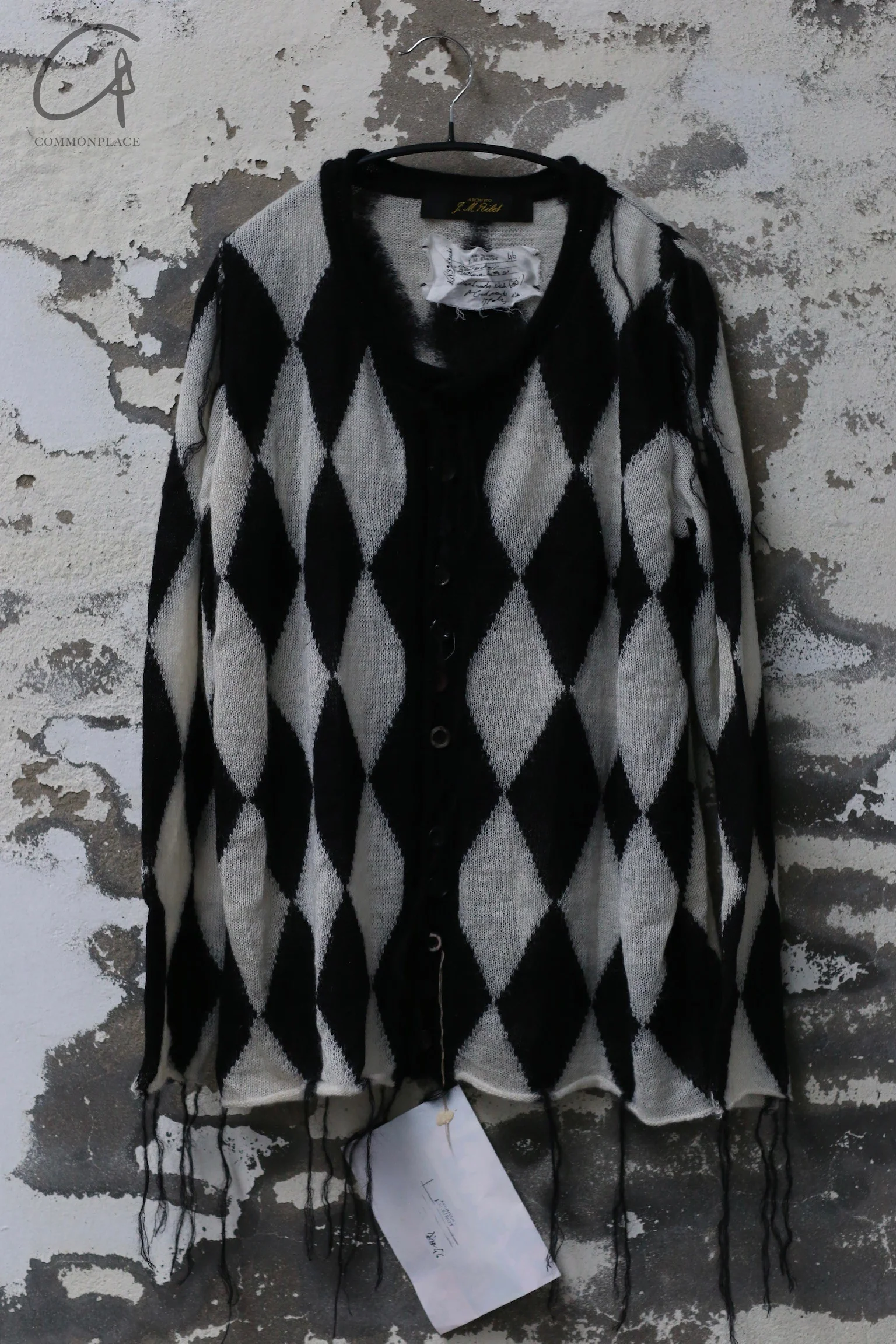 ARCHIVIO J.M.Ribot 24 Autumn/Winter Knitted Sweater Italy AJM-KN39/ROMBI-0 Black and White