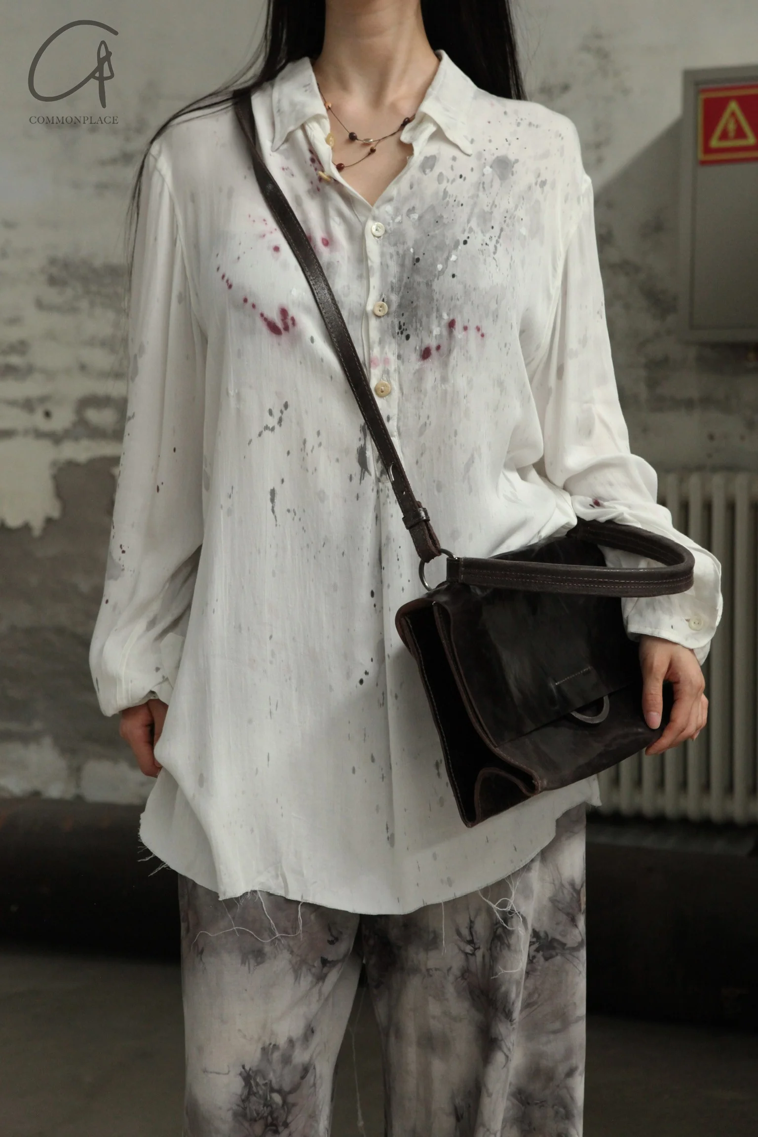 ARCHIVIO J.M.Ribot 24 spring and summer hand-painted shirt white SH01/MI/P-BAI - Image 6