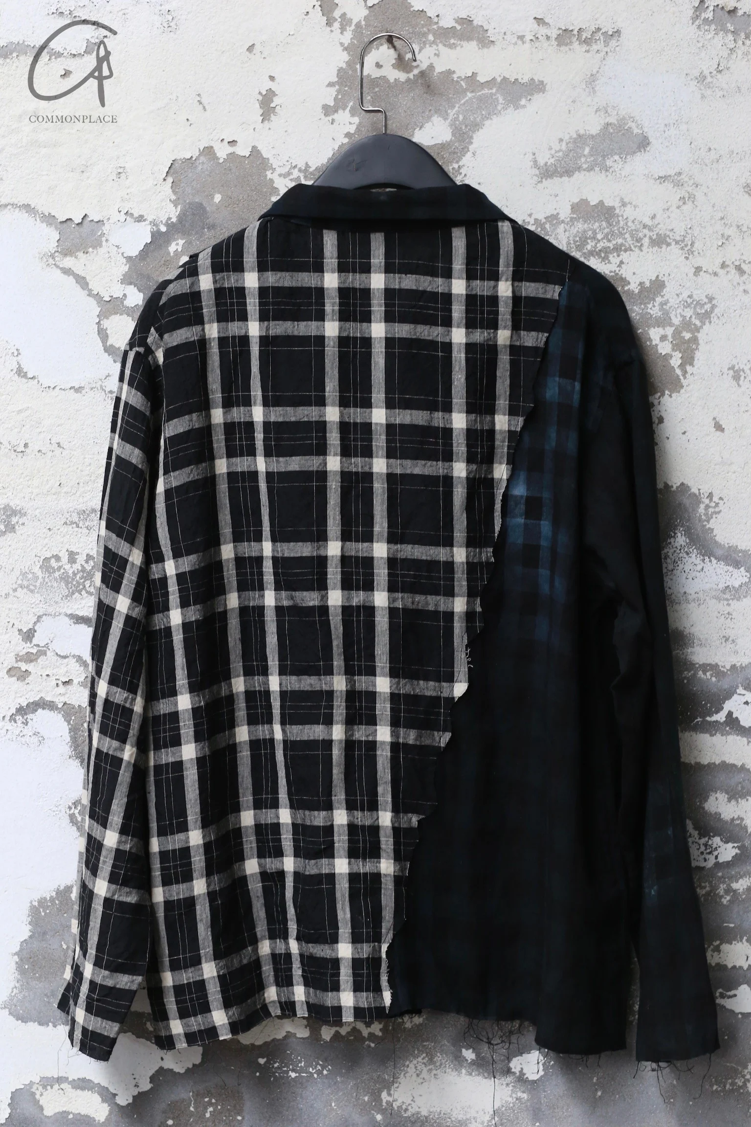 ARCHIVIO J.M.Ribot 24 spring and summer patchwork checkered shirt linen checkered W27/HALF-FG - Image 4
