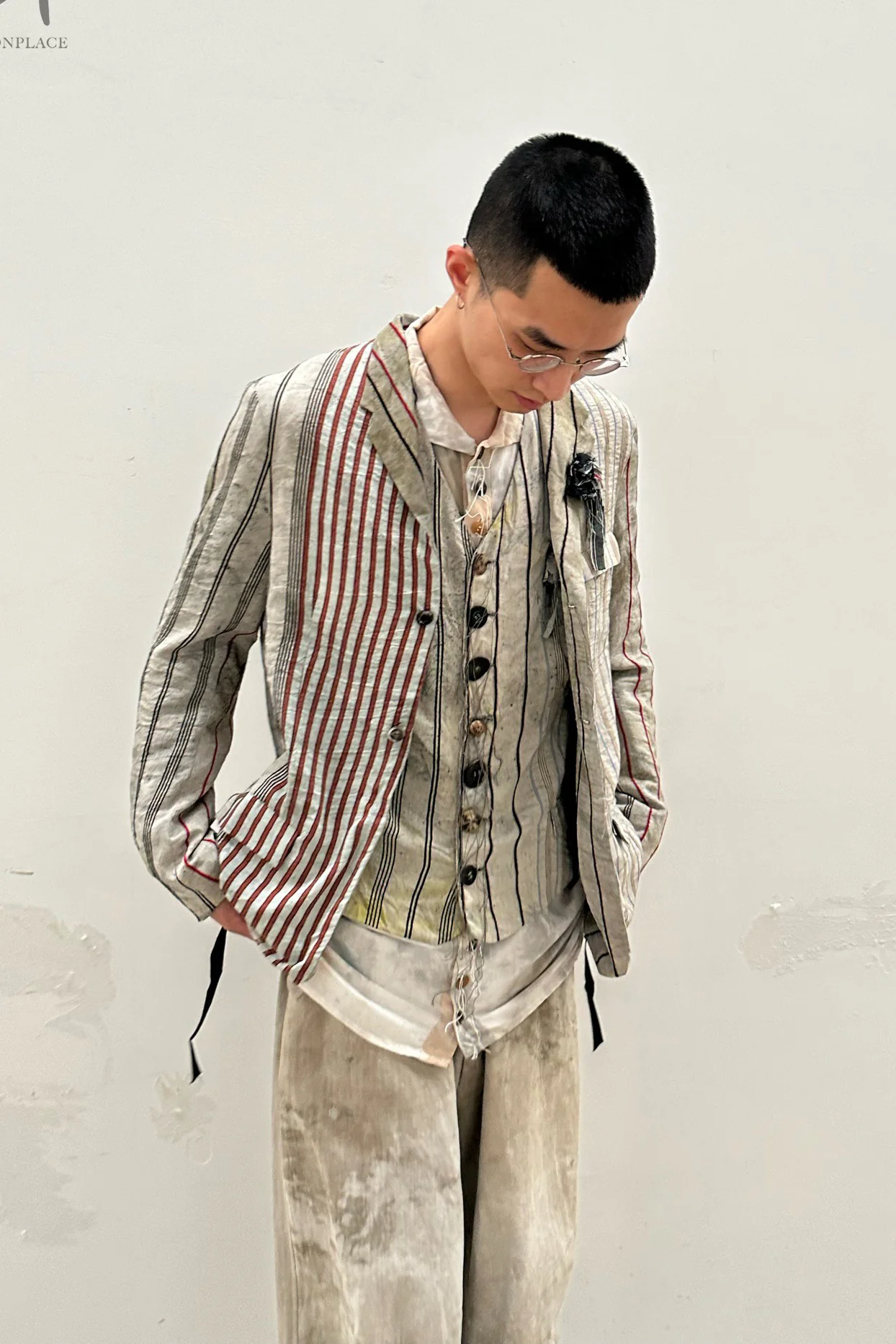 ARCHIVIO J.M.Ribot color block stripe suit G01/FD - Image 14