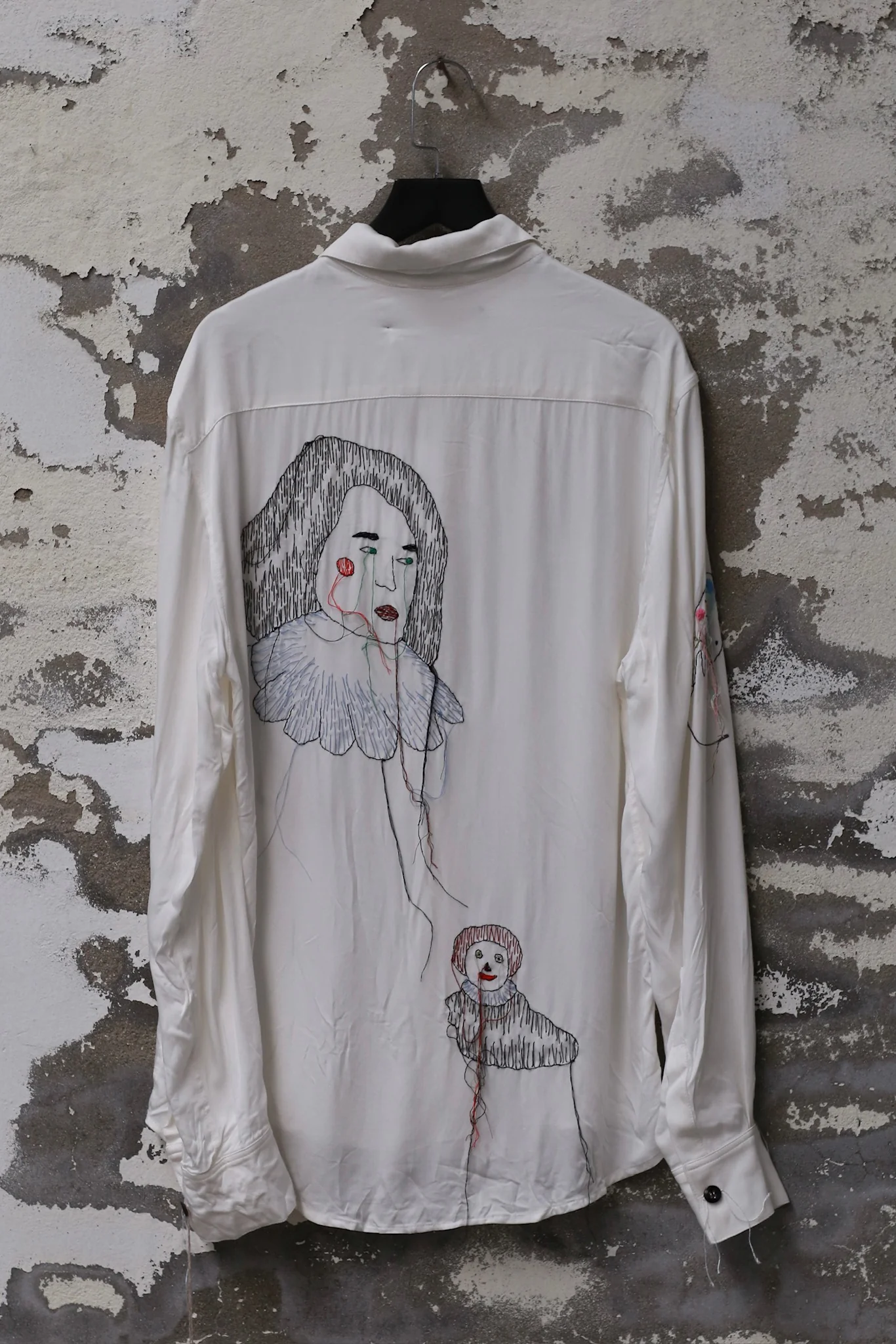 ARCHIVIO J.M.Ribot handmade embroidered shirt Italy AJM-SH09/MI/RI-BAI1 white - Image 2