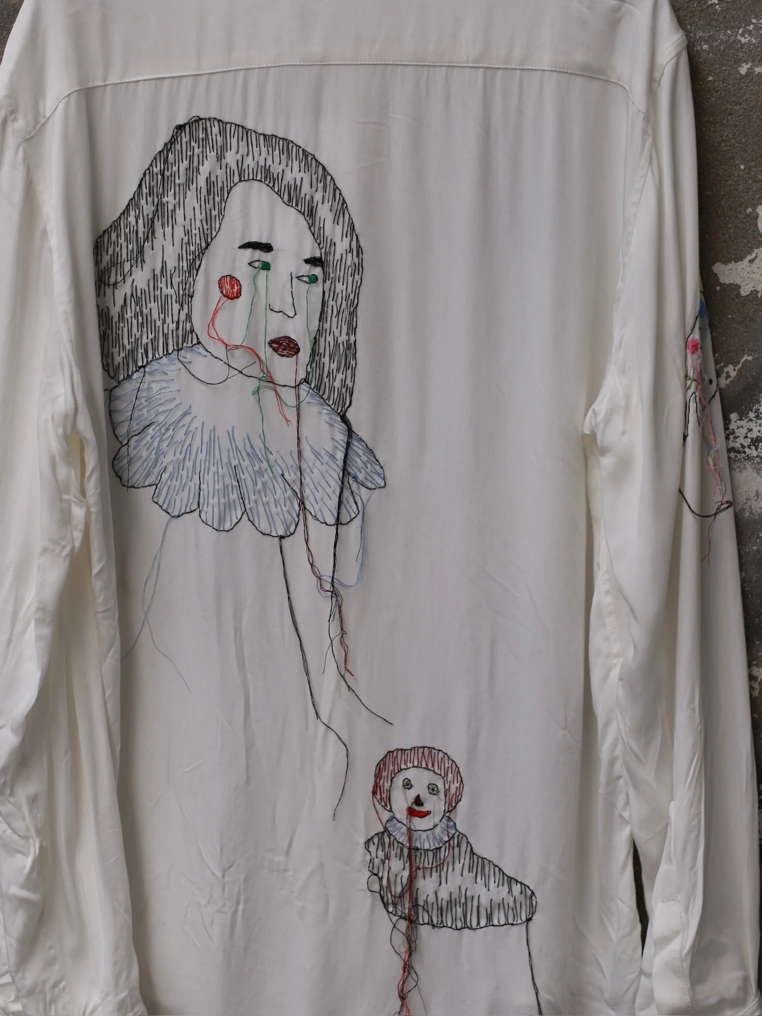 ARCHIVIO J.M.Ribot handmade embroidered shirt Italy AJM-SH09/MI/RI-BAI1 white - Image 4