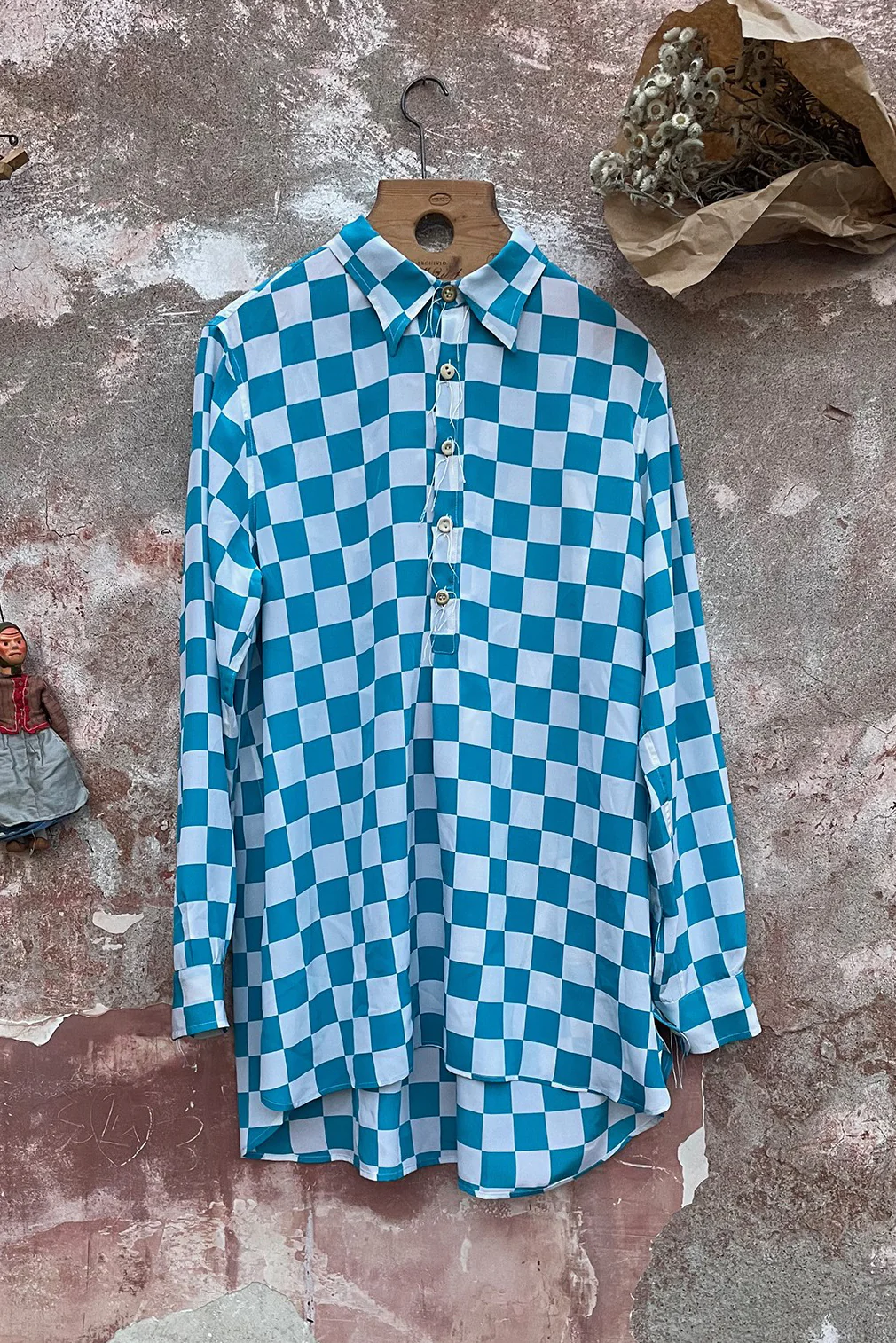 Archivio J.M.Ribot shirt SH01/RB blue grid - Image 5