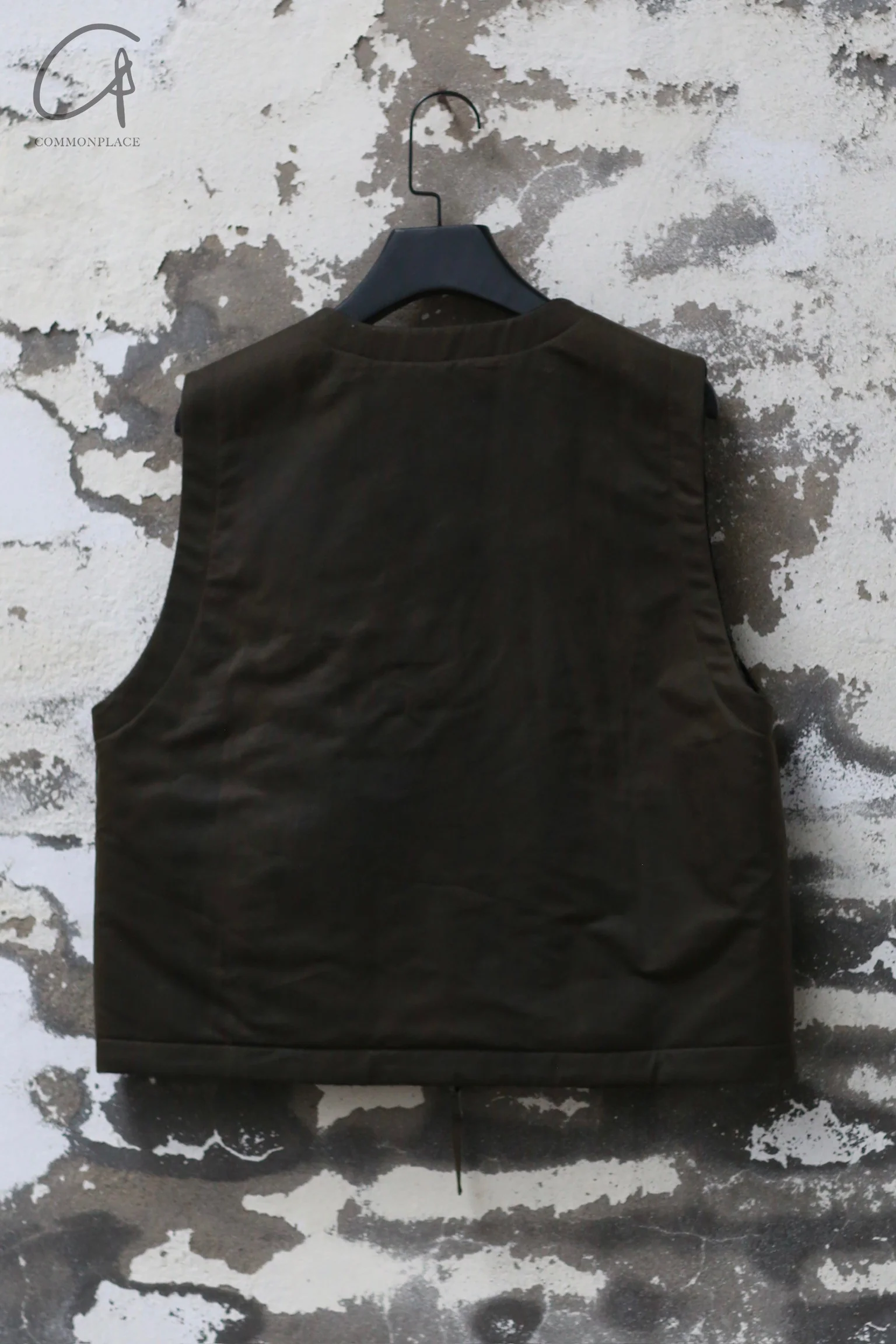 AVIVA JIFEI XUE 24 Autumn and Winter Charcoal Wool Plaid Double-sided Zipper Vest AJX-FW24-RZV-CWCDMWC-STX Deep Moss - Image 4