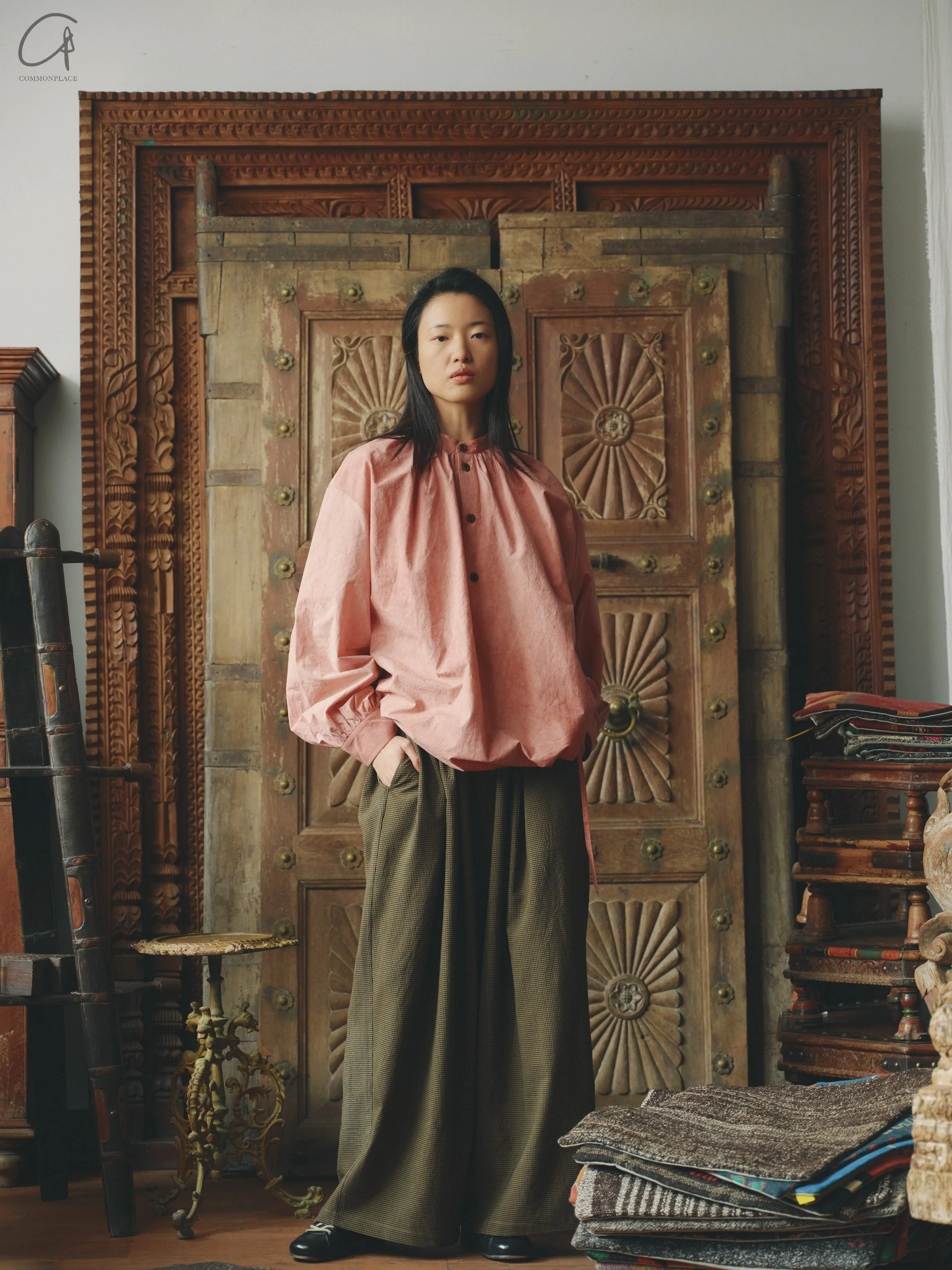 AVIVA JIFEI XUE 24 Autumn and Winter Gold Wool Plaid Pants AJX-FW24-HP-GWG-JIN Gold - Image 12