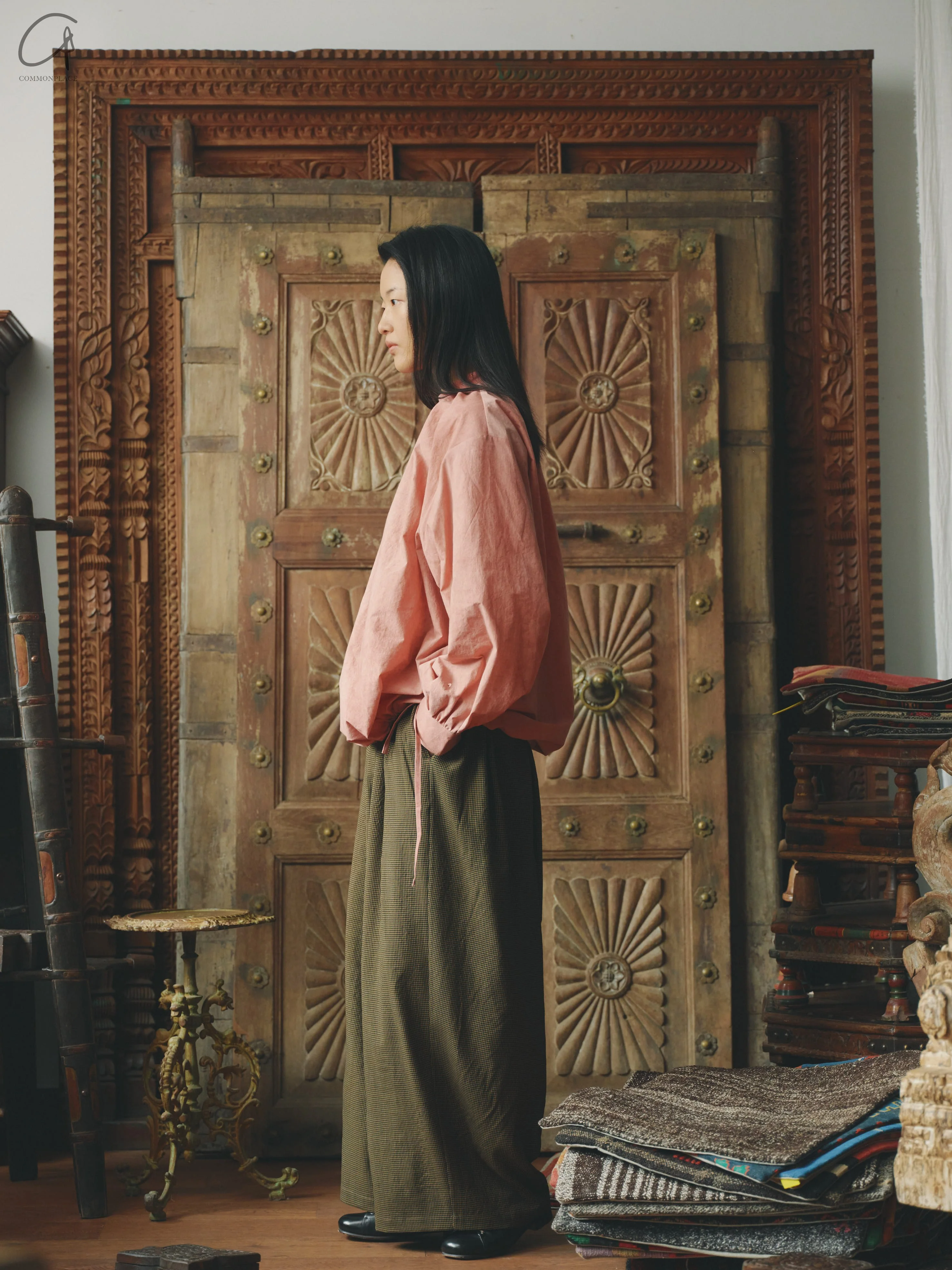 AVIVA JIFEI XUE 24 Autumn and Winter Gold Wool Plaid Pants AJX-FW24-HP-GWG-JIN Gold - Image 13