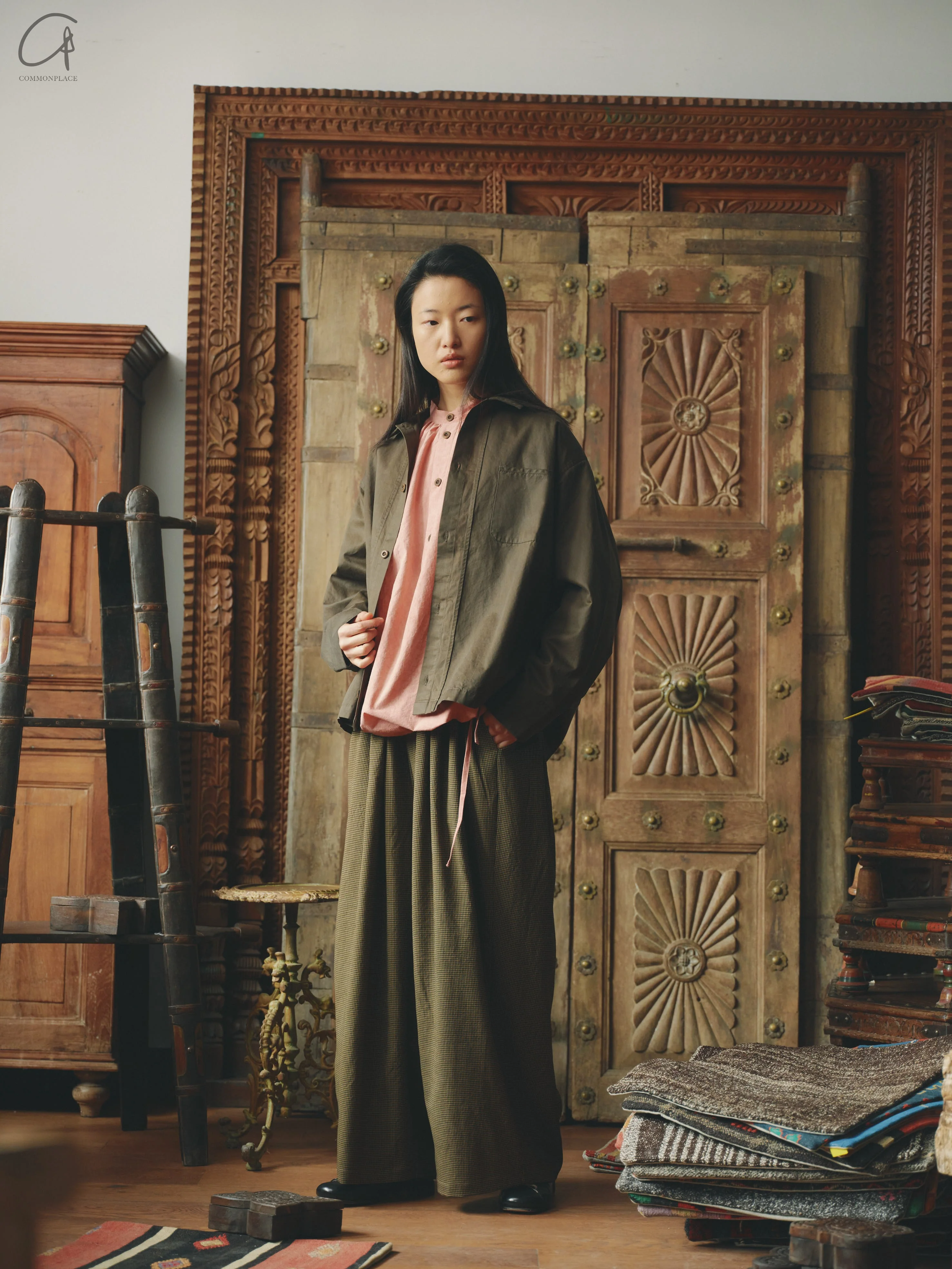 AVIVA JIFEI XUE 24 Autumn and Winter Gold Wool Plaid Pants AJX-FW24-HP-GWG-JIN Gold - Image 9