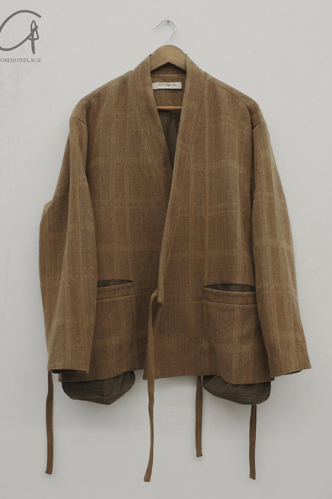 AVIVA JIFEI XUE 24 Autumn and Winter Long Pocket Short Kimono Jacket AJX-FW24-EPSKJ-KWLC-GW Plaid - Image 4