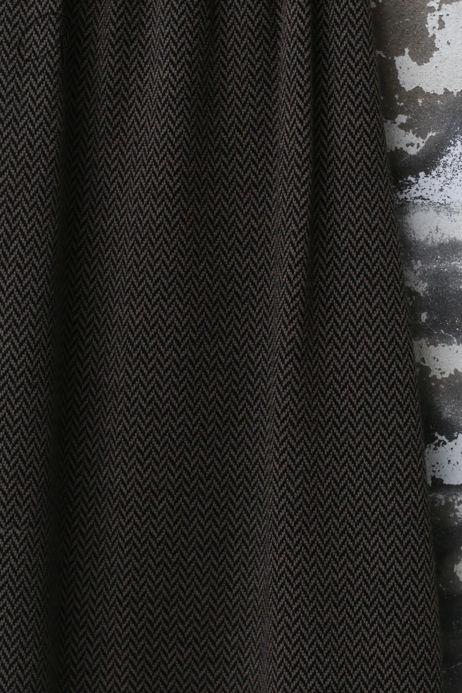 AVIVA JIFEI XUE 24 autumn and winter sage herringbone wool knitted drawstring skirt AJX-FW24-DS-SCWK-SWC sage - Image 2
