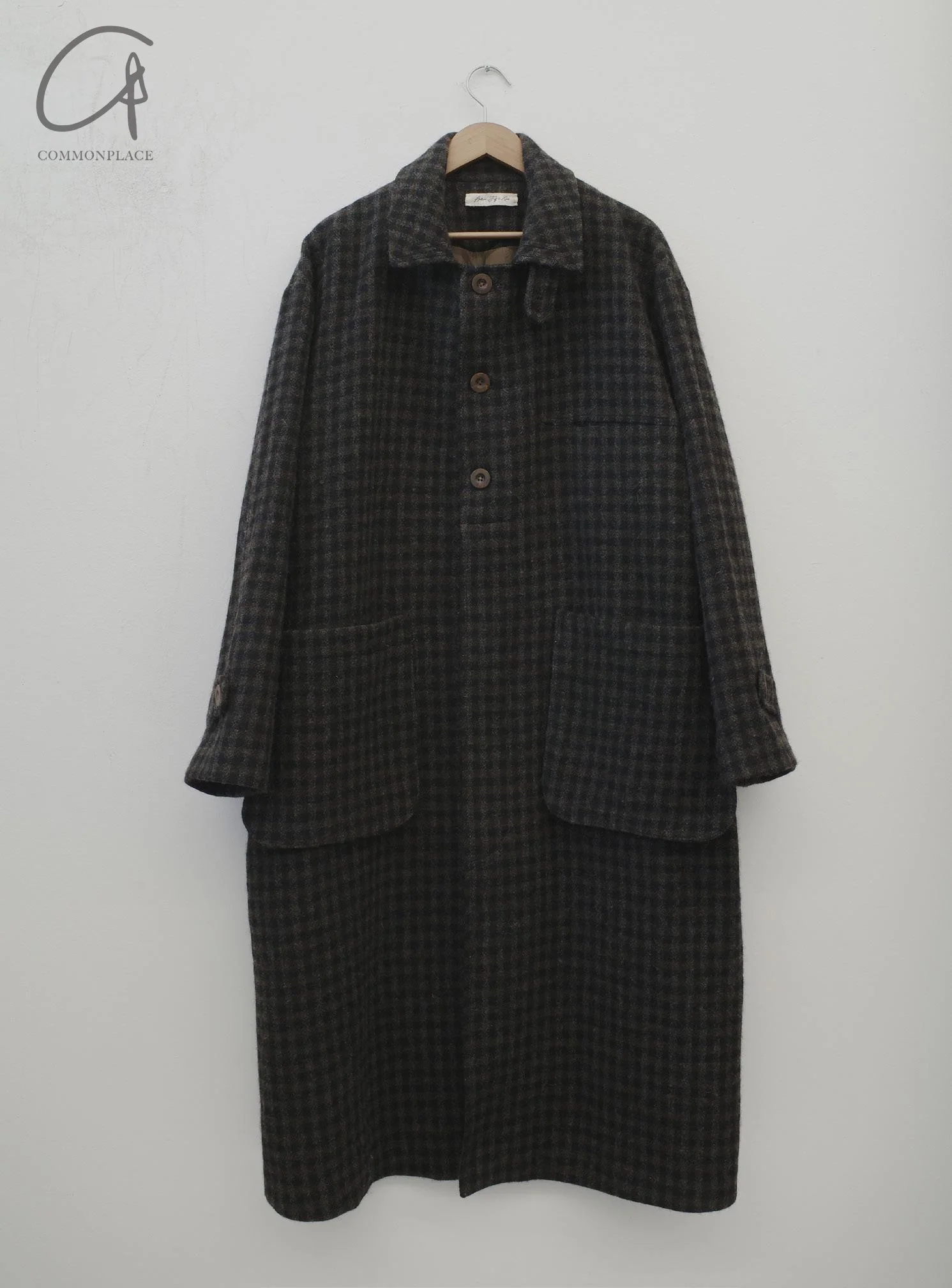 AVIVA JIFEI XUE 24 Autumn and Winter Wool Linen Plaid Casual Coat AJX-FW24-RMC-CWC-TYMGW Charcoal Wool Plaid FW24-RMC-KWLC - Image 5