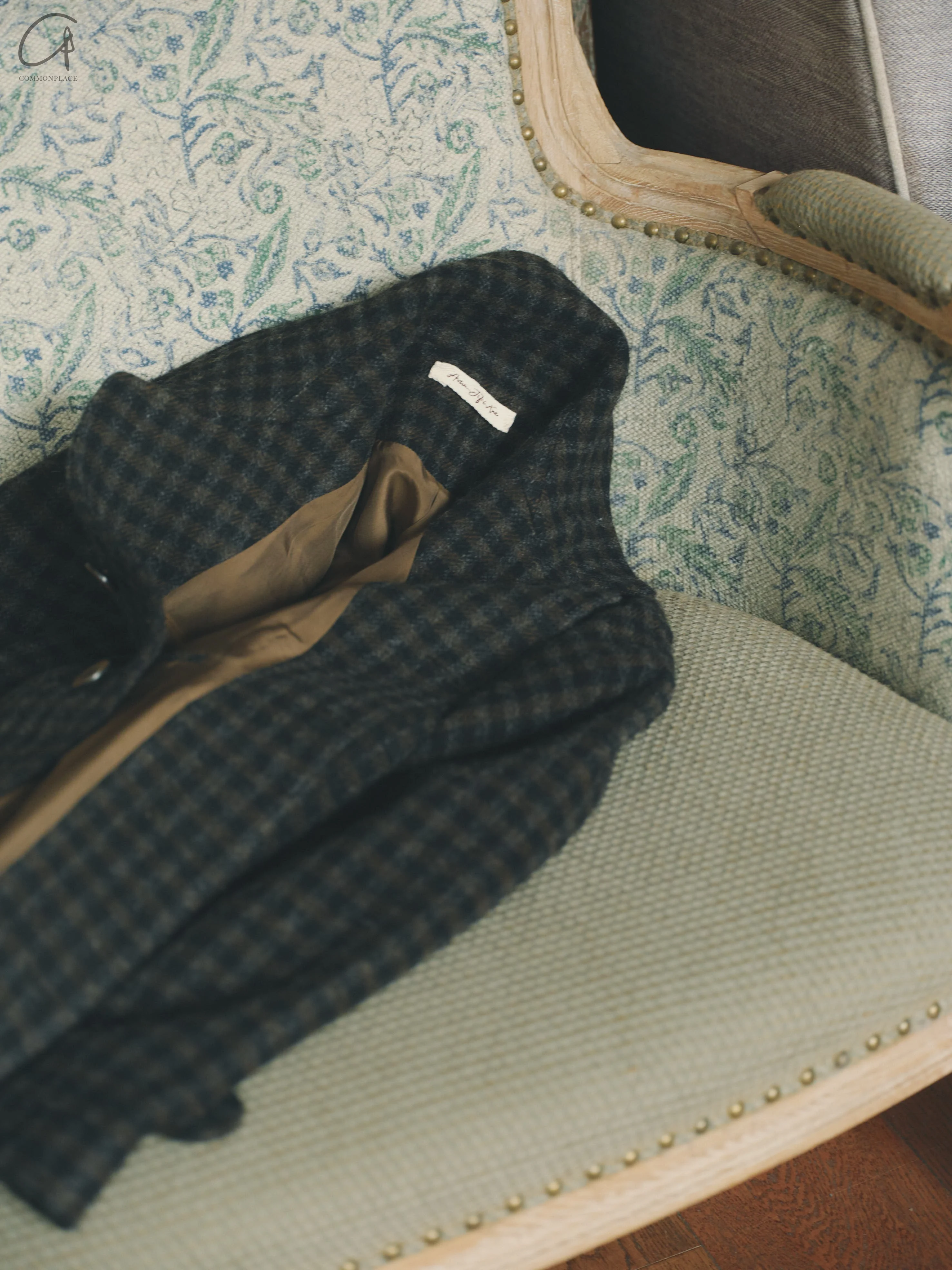 AVIVA JIFEI XUE 24 Autumn and Winter Wool Linen Plaid Casual Coat AJX-FW24-RMC-CWC-TYMGW Charcoal Wool Plaid FW24-RMC-KWLC - Image 7
