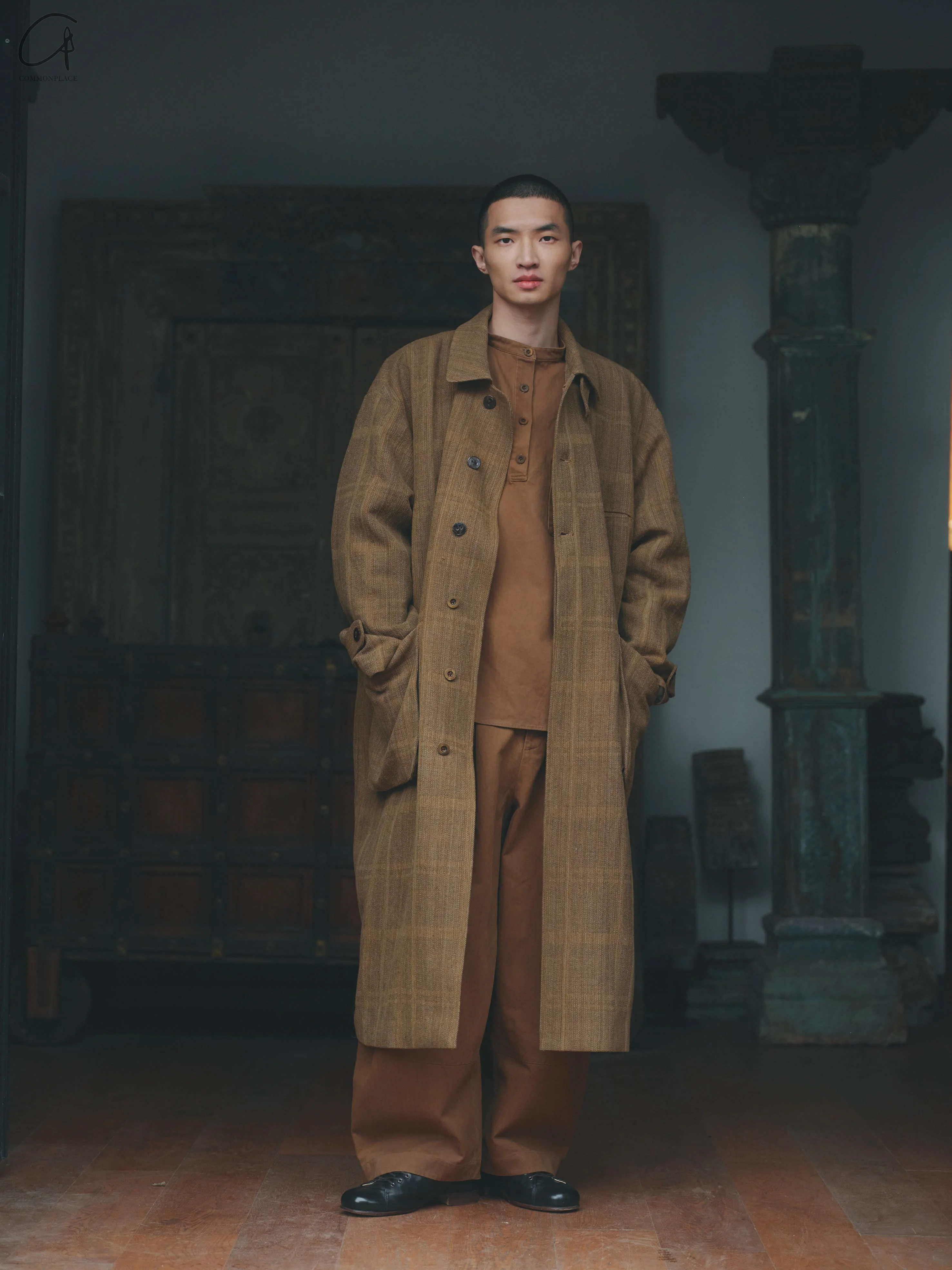 AVIVA JIFEI XUE 24 Autumn and Winter Wool Linen Plaid Casual Coat AJX-FW24-RMC-KWLC-GW Plaid - Image 10