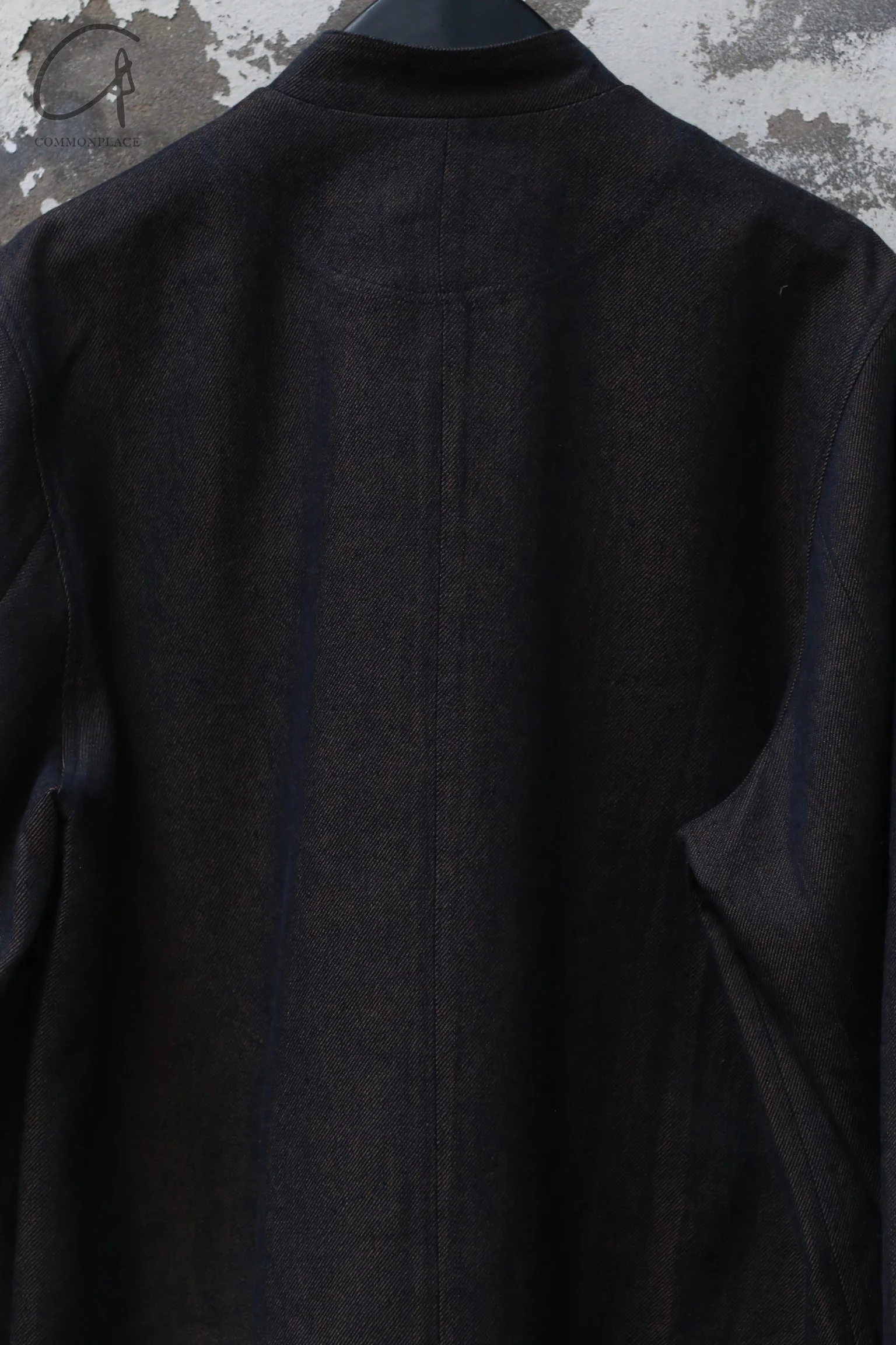 AVIVA JIFEI XUE 24 Autumn/Winter Wool Linen Denim Stand Collar Chore Jacket AJX-FW24-SCCJ-WLD-NZ Denim - Image 3
