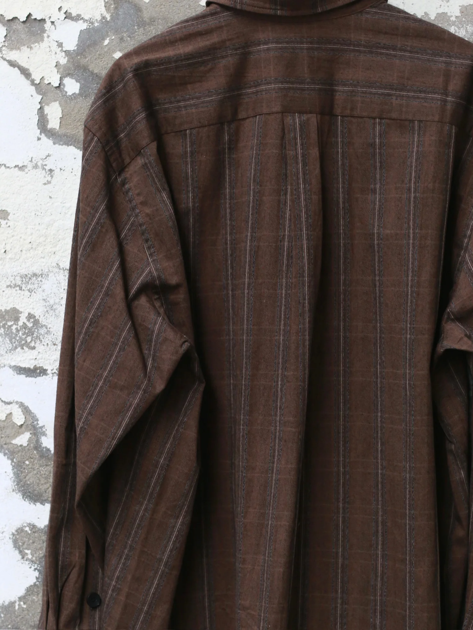 AVIVA JIFEI XUE 25 Autumn and Winter Simple Shirt / Layered Balloon Skirt AJX-FW25-ES-USCT-Umber Stripe Top - Image 3